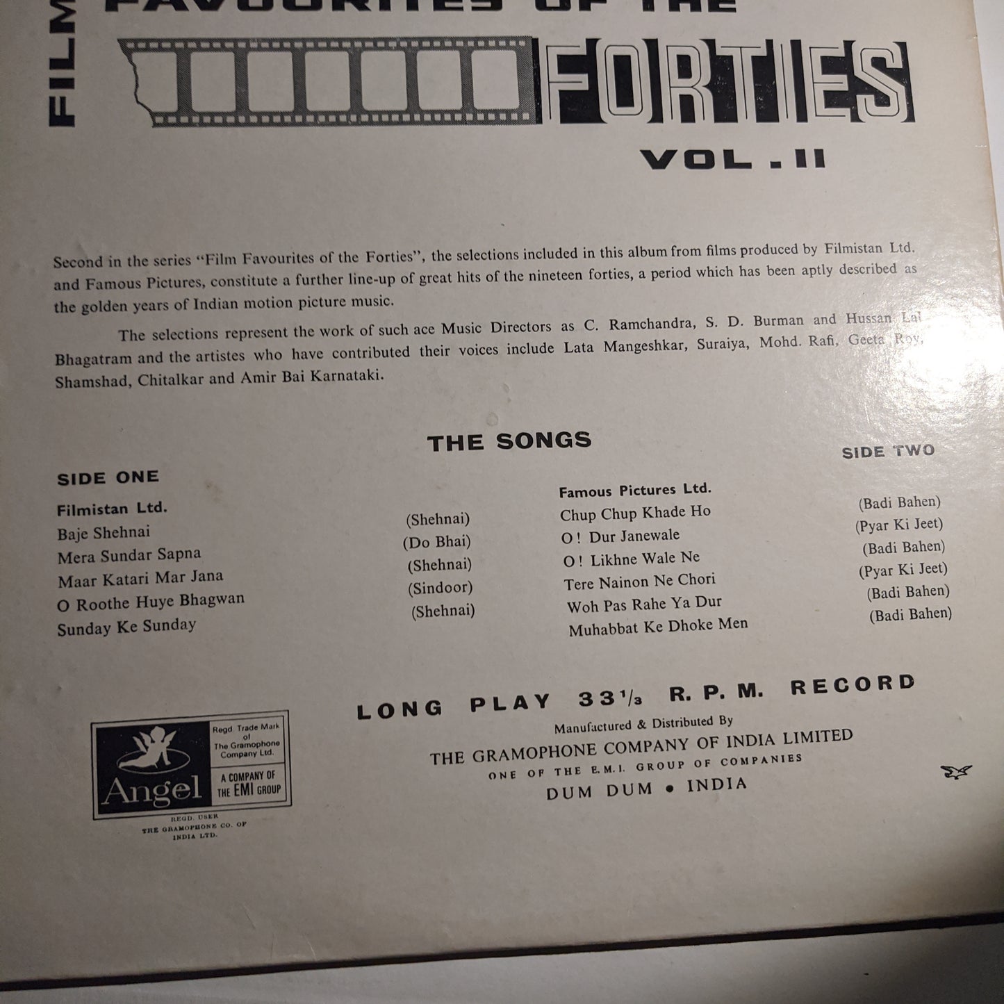 Film Favourites of forties - Vol 2 - 1st angel - Superb recording - Excellent