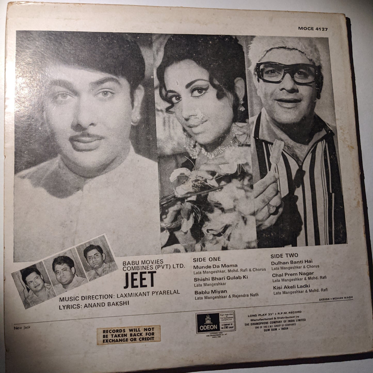 Jeet - 1st odeon Pressing - Music by laxmikant Pyarelal in VG+