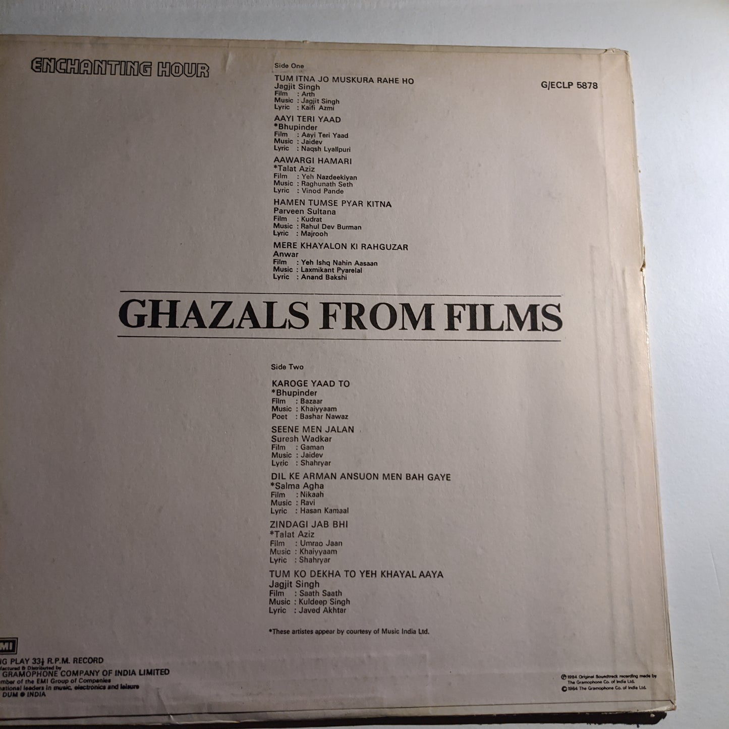 Ghazals from Films - Enchanting hour in Excellent condition