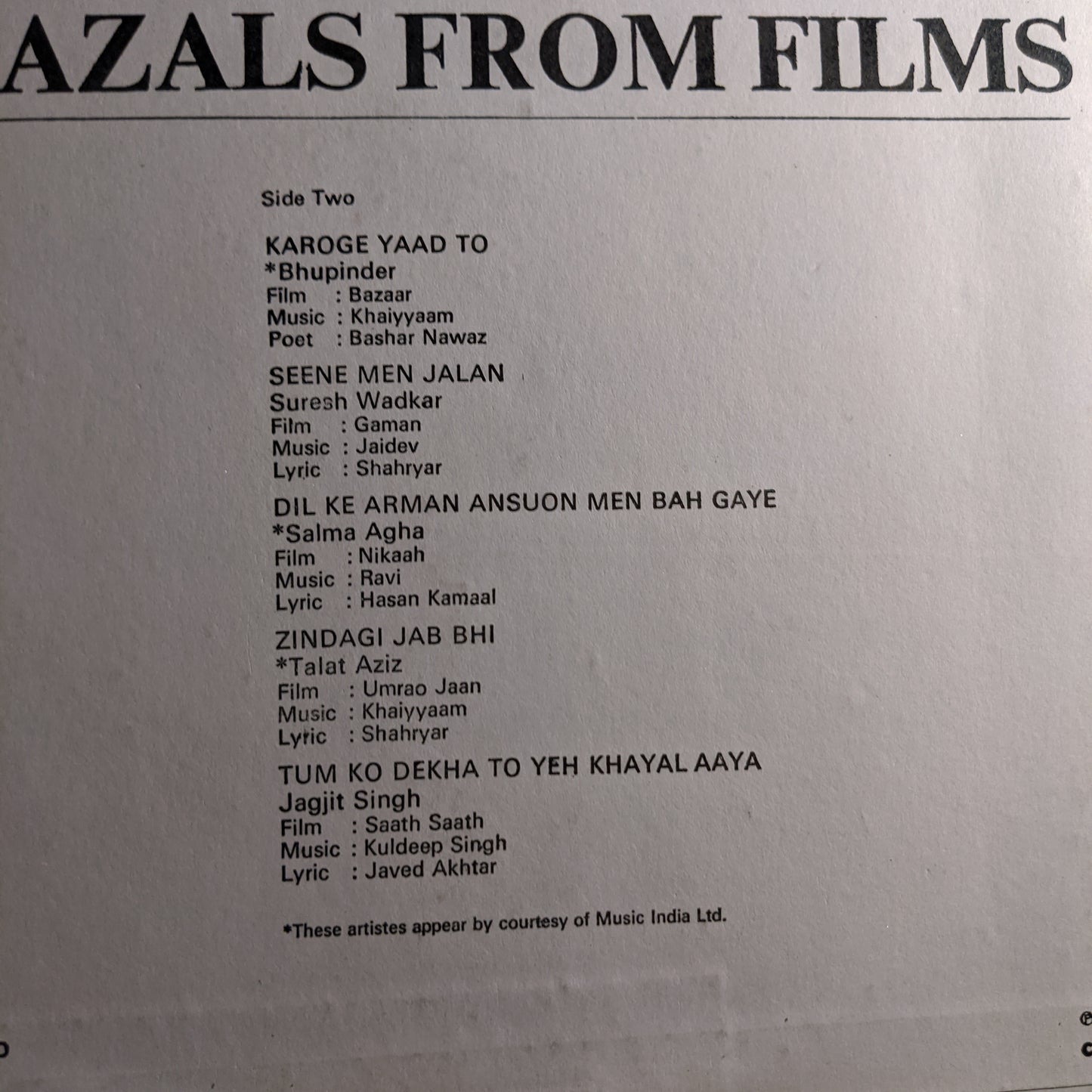 Ghazals from Films - Enchanting hour in Excellent condition