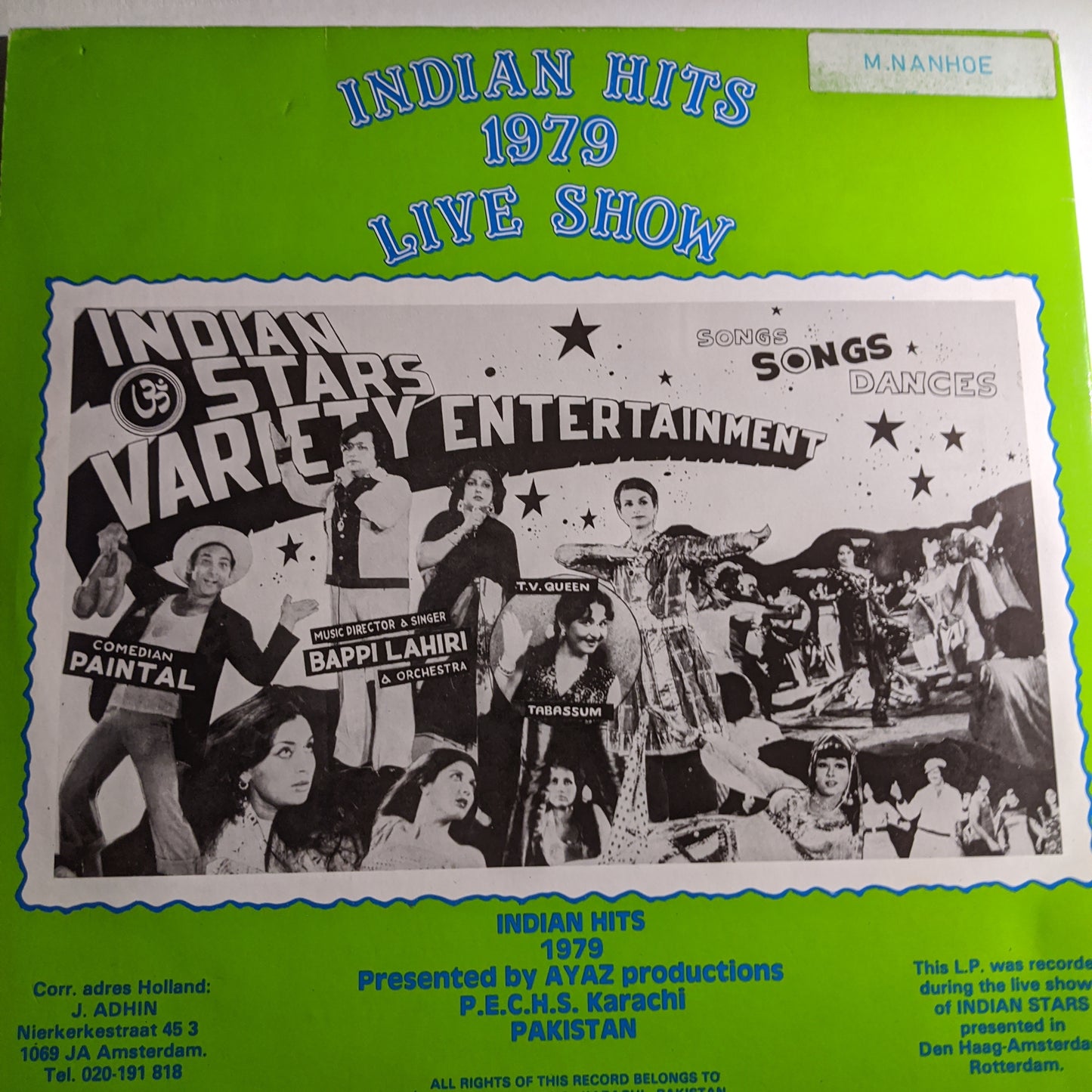 Bappi Lahiri & Orchestra*, - Indian Hits 1979 Live Show - Den-Haag Amsterdam Rotterdam - 2 LP set in Near mint