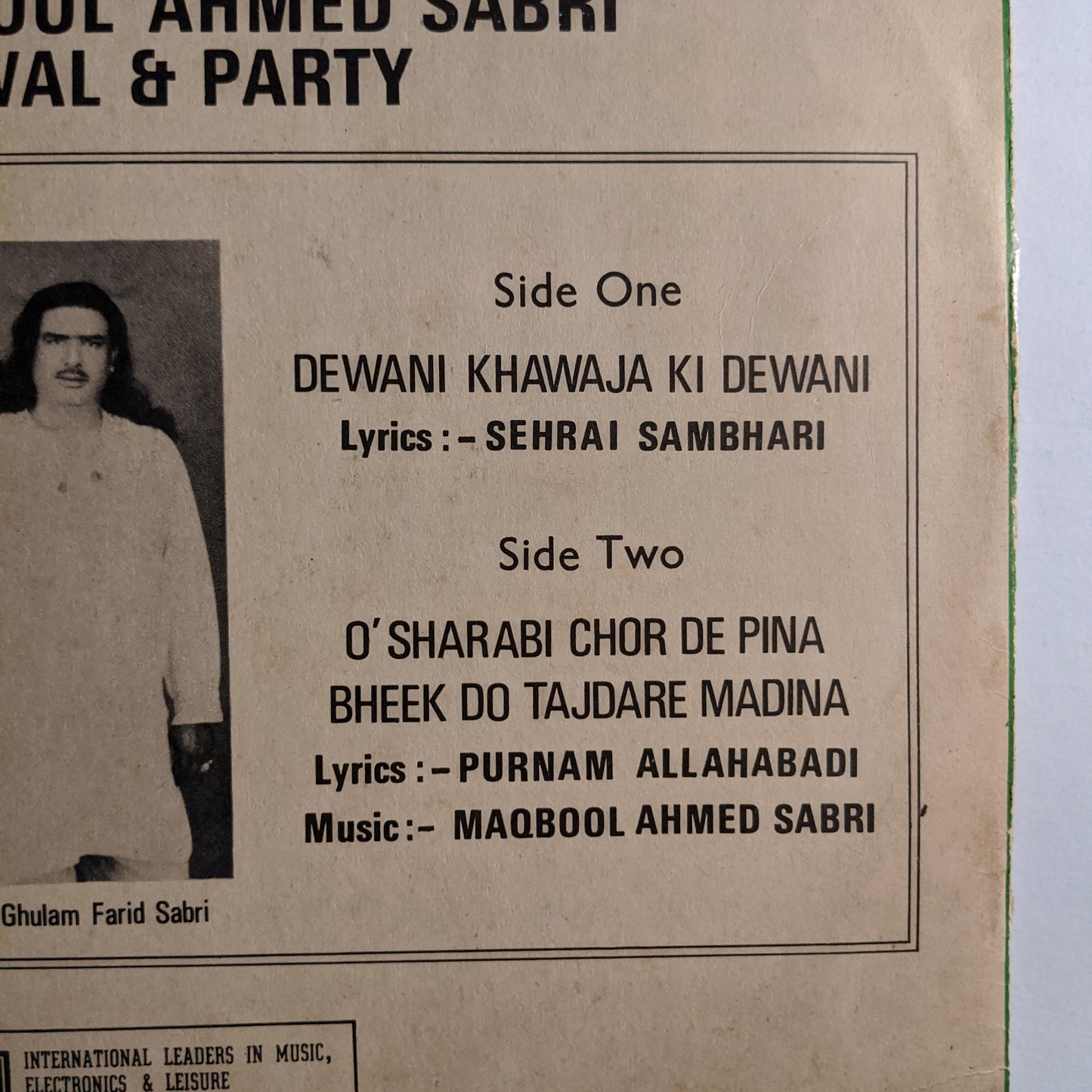 Haji Ghulam Farid Sabri*, - Haji Maqbool Ahmed Sabri* Qawwal & Party