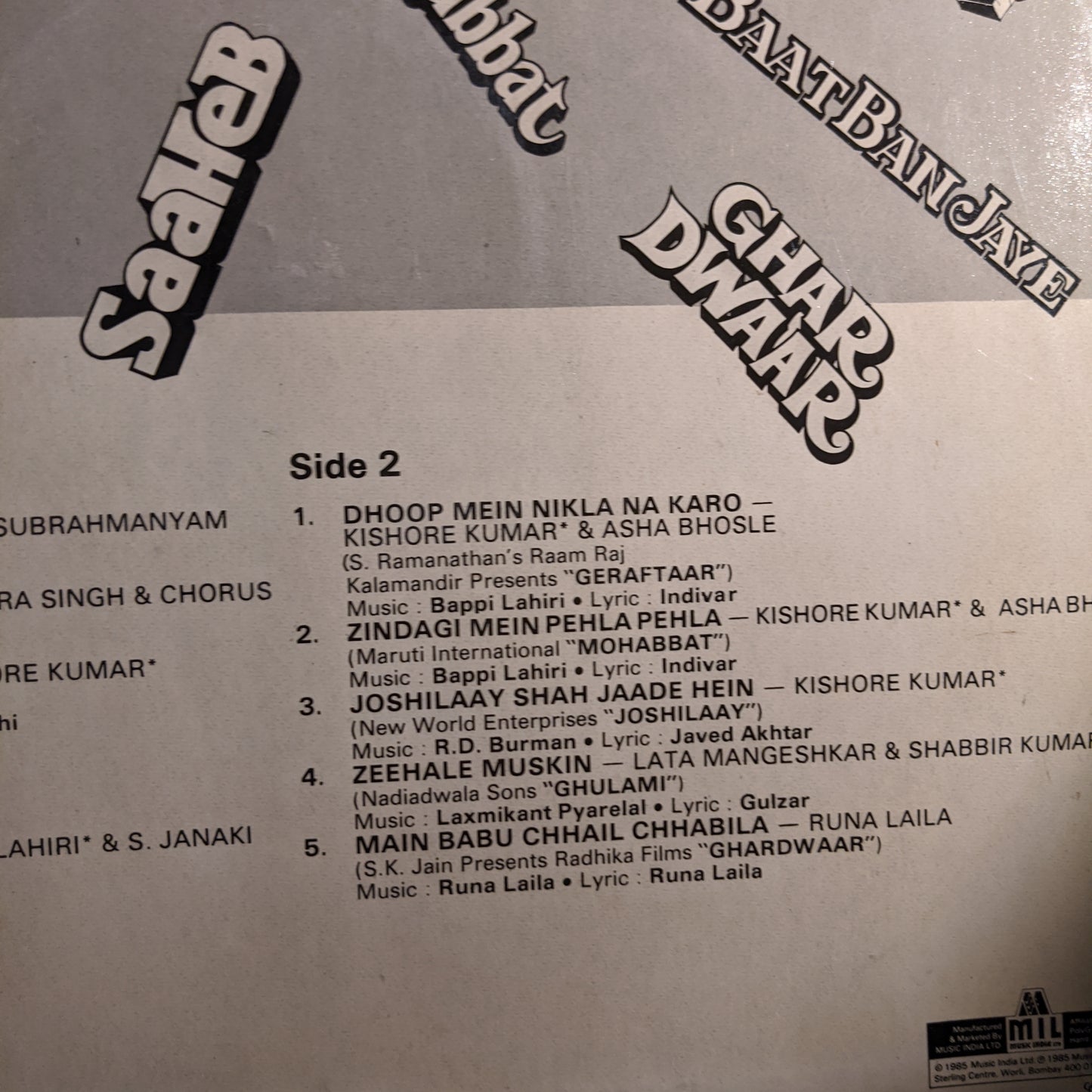 Hits of 1985 - Blockbster hits frm films in excellent condition