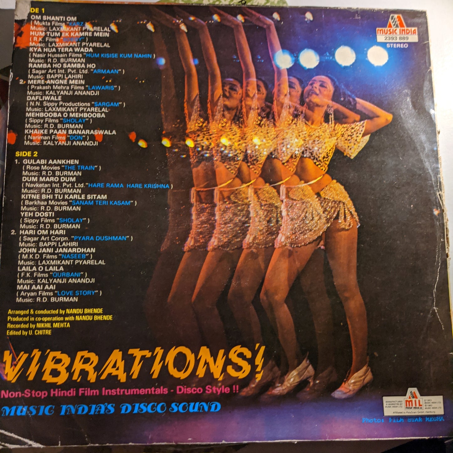 Nandu Bhende Vibrations! Non-Stop Hindi Film Instrumentals - Disco Style!! - VG+ condition