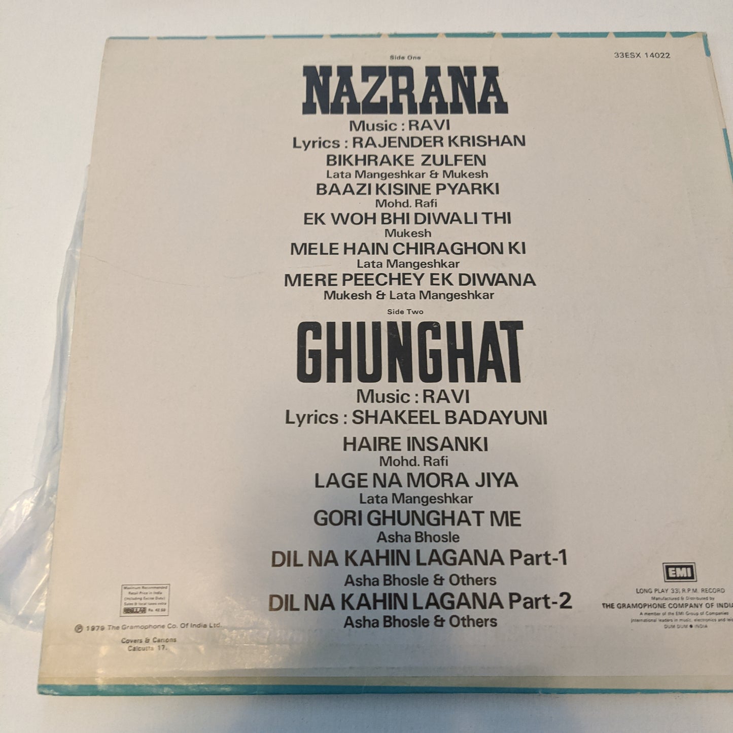 Nazrana + Ghunghat - 2 combos in 1 : Music Ravi - near mint