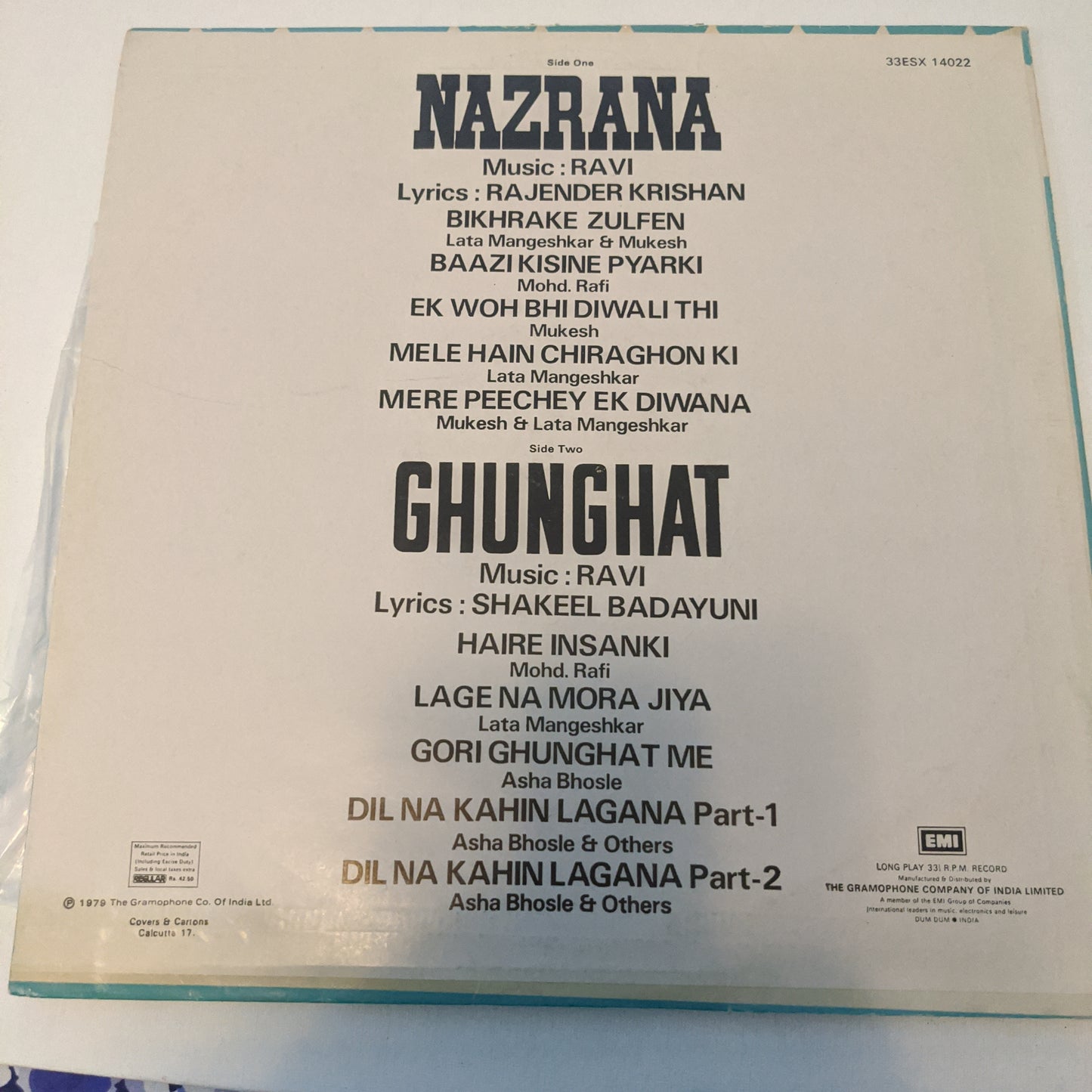 Nazrana + Ghunghat - 2 combos in 1 : Music Ravi - near mint