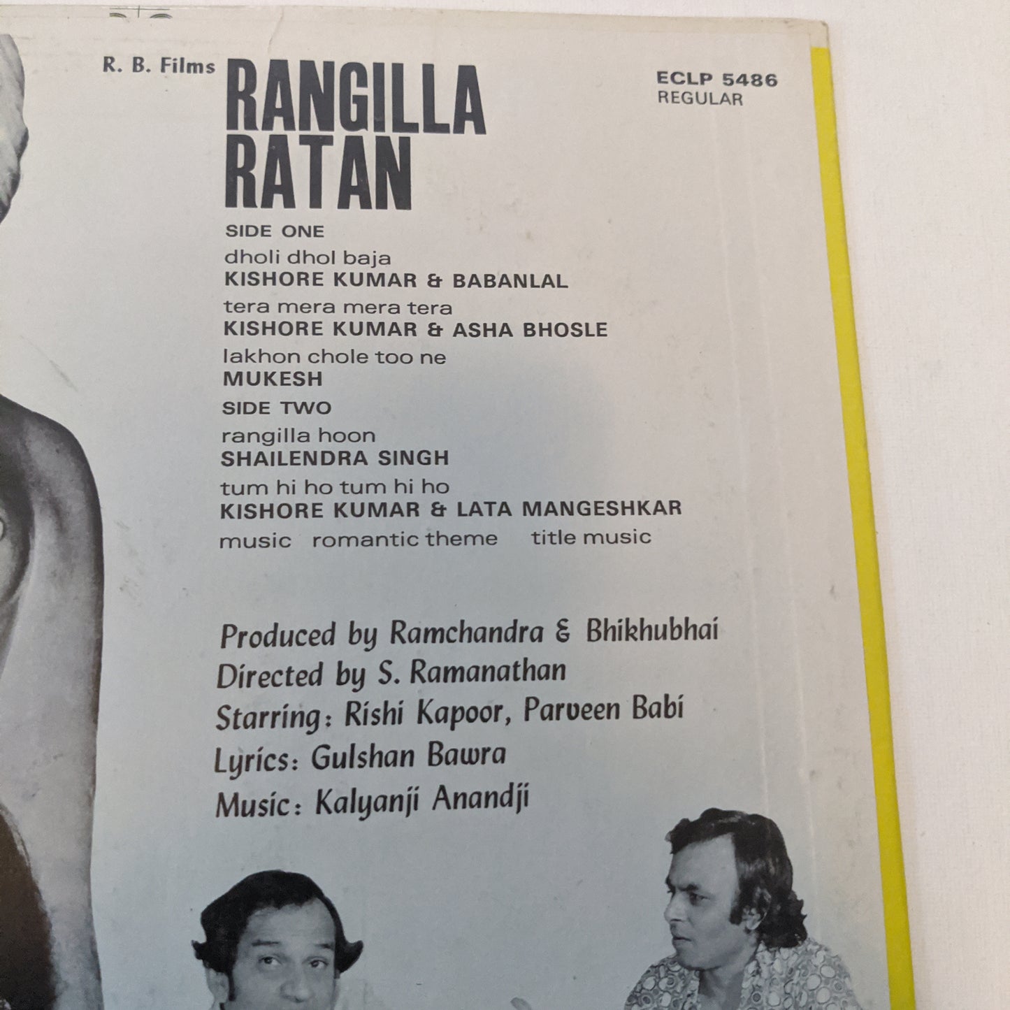 Rangilla Ratan - music by kalyanji Anandji in excellent condition