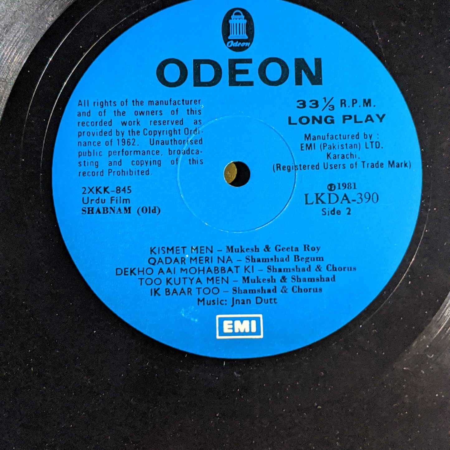 Shabnam - Jnan Dutt - nostalogic - Rare - pak pressing