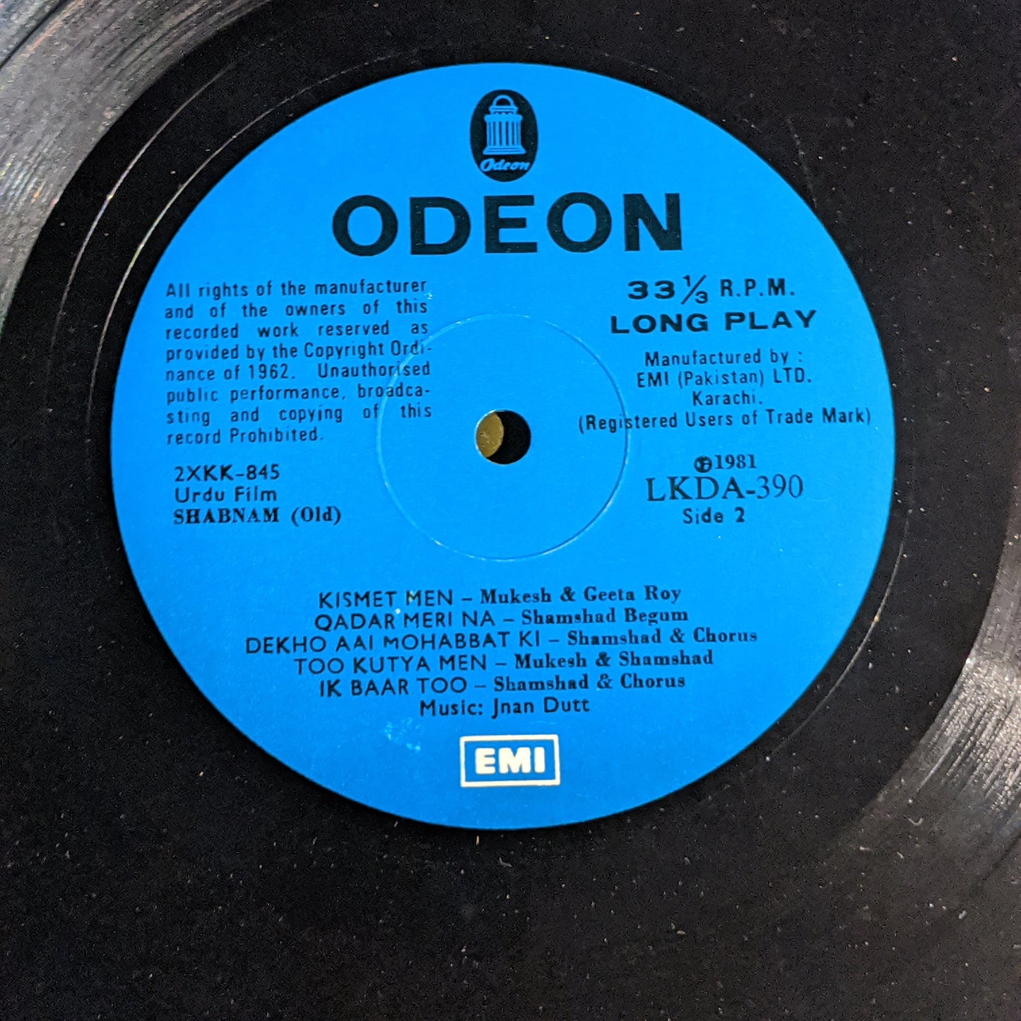 Shabnam - Jnan Dutt - nostalogic - Rare - pak pressing