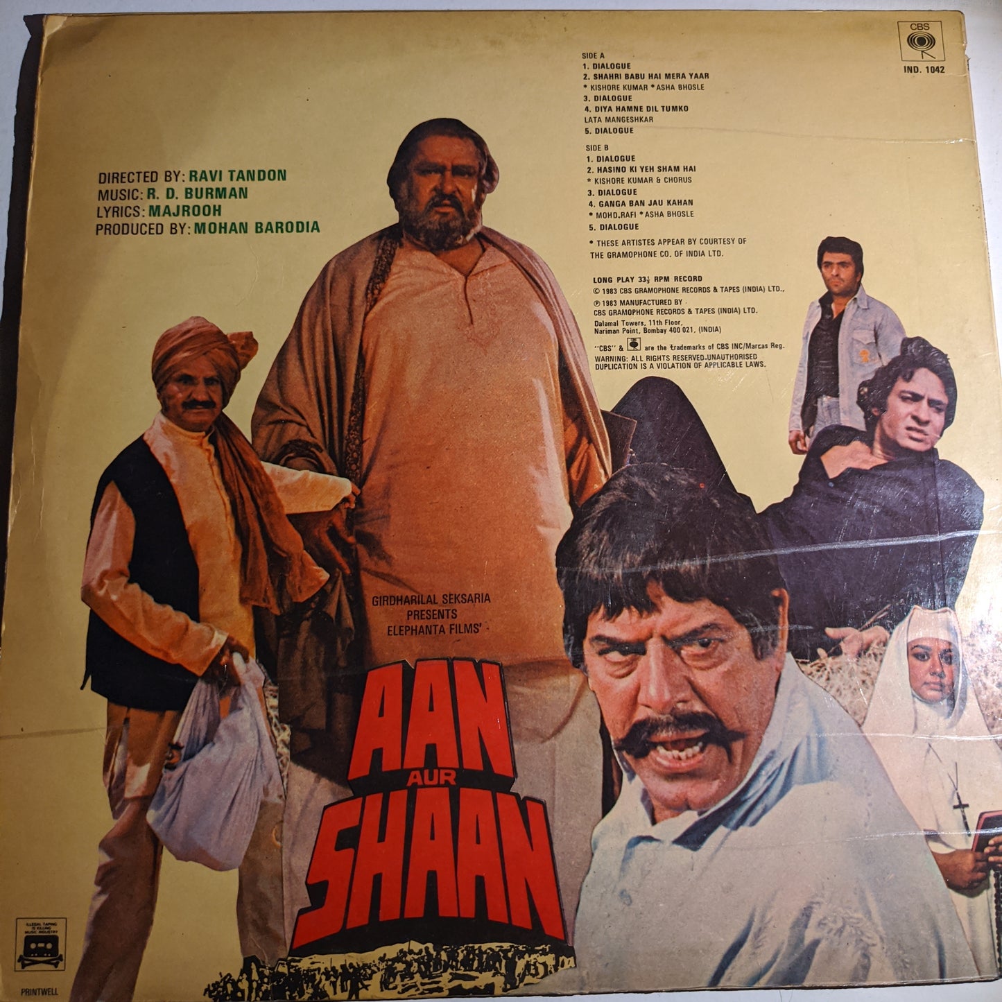 R. D Burman - Aan Aur Shaan - Near mint condition