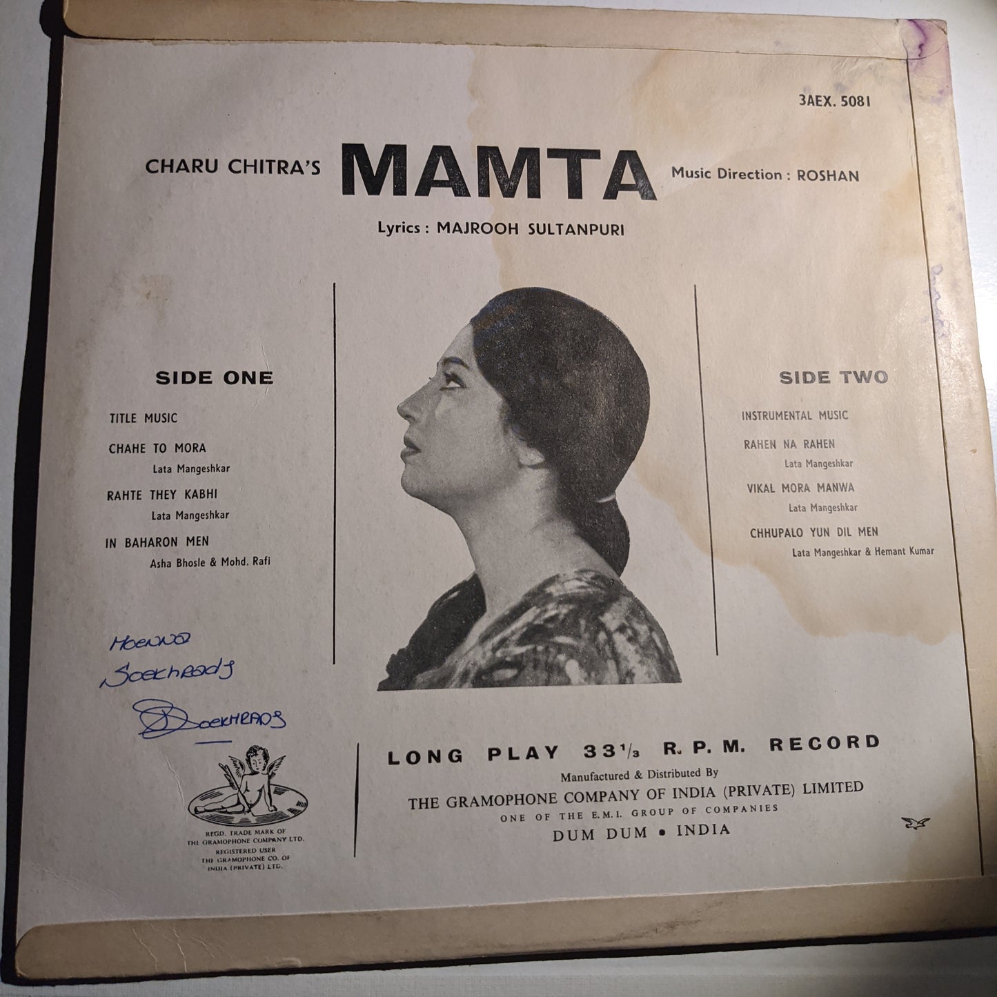 Mamta - 1st Angel issue - Music Roshan in VG+ condition