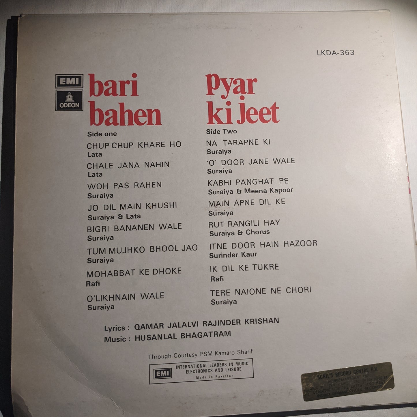 Bari Bahen and Pyar Ki Jeet together - Husanlal Bhagatram classis in Near Mint condition