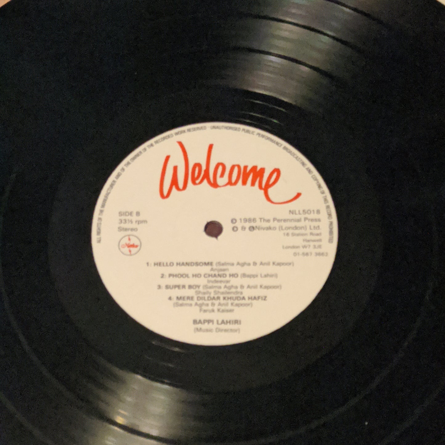 Bappi Lahiri Welcome - UK pressing in excellent condition