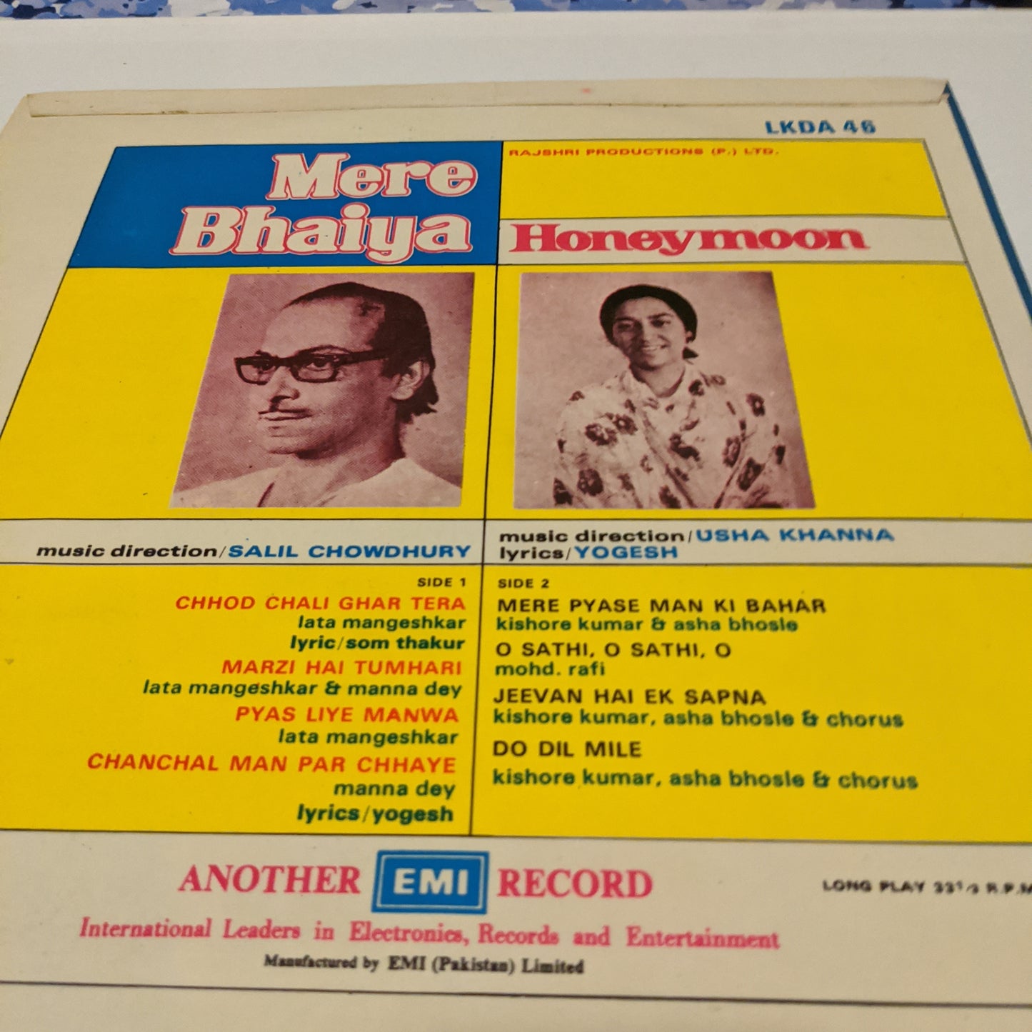 Salil Chowdhury - Usha Khanna Mere Bhaiya / Honeymoon in excellent