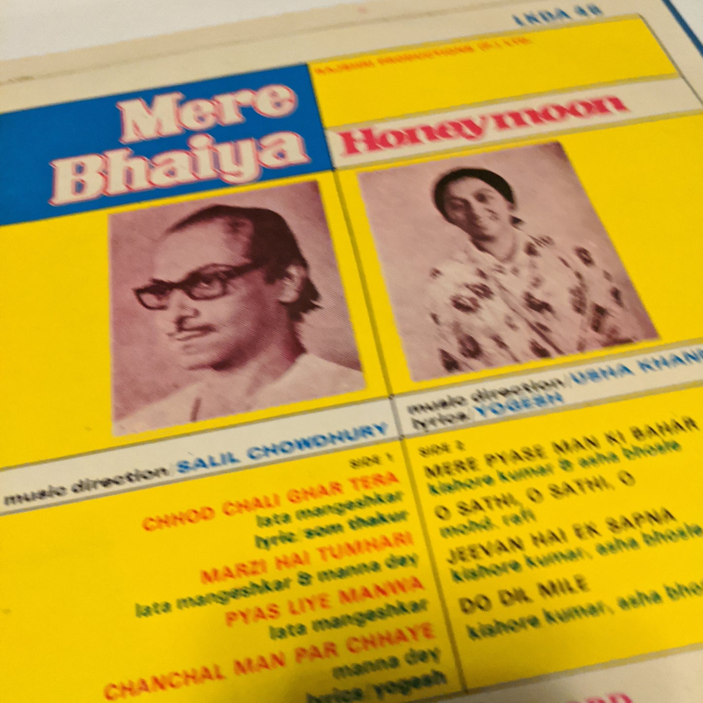 Salil Chowdhury - Usha Khanna Mere Bhaiya / Honeymoon in excellent