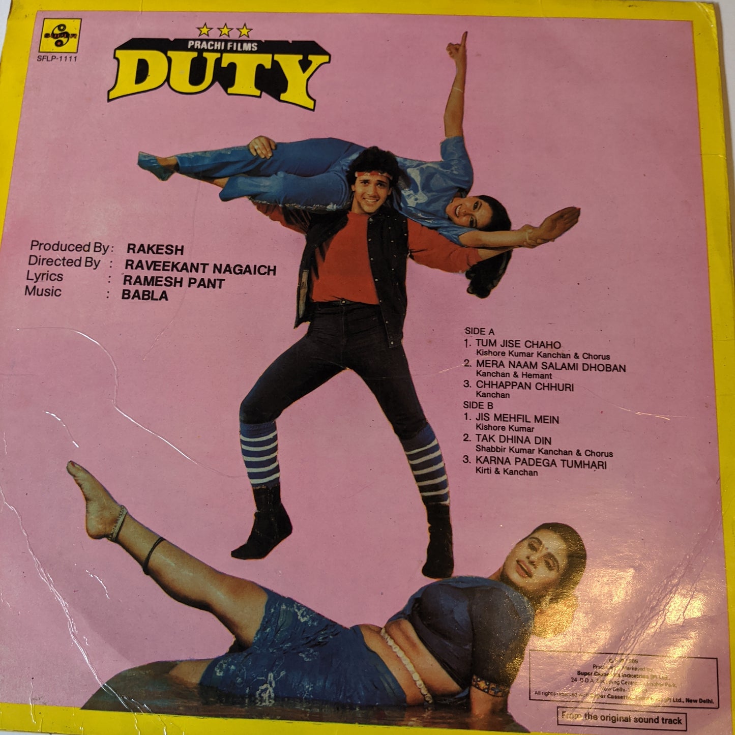 Duty - original soundtrack -Music by Babla and Kishore kumar in VG+