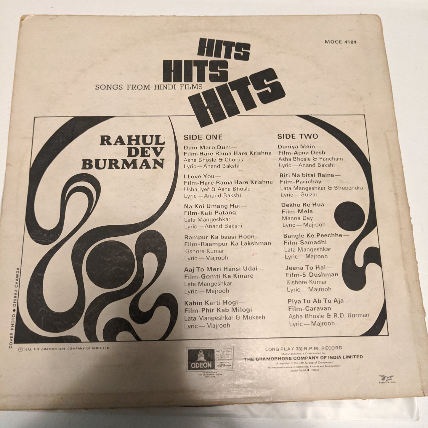 R. D. Burman - Hits Hits Hits - 180 GM odeon - in VG+