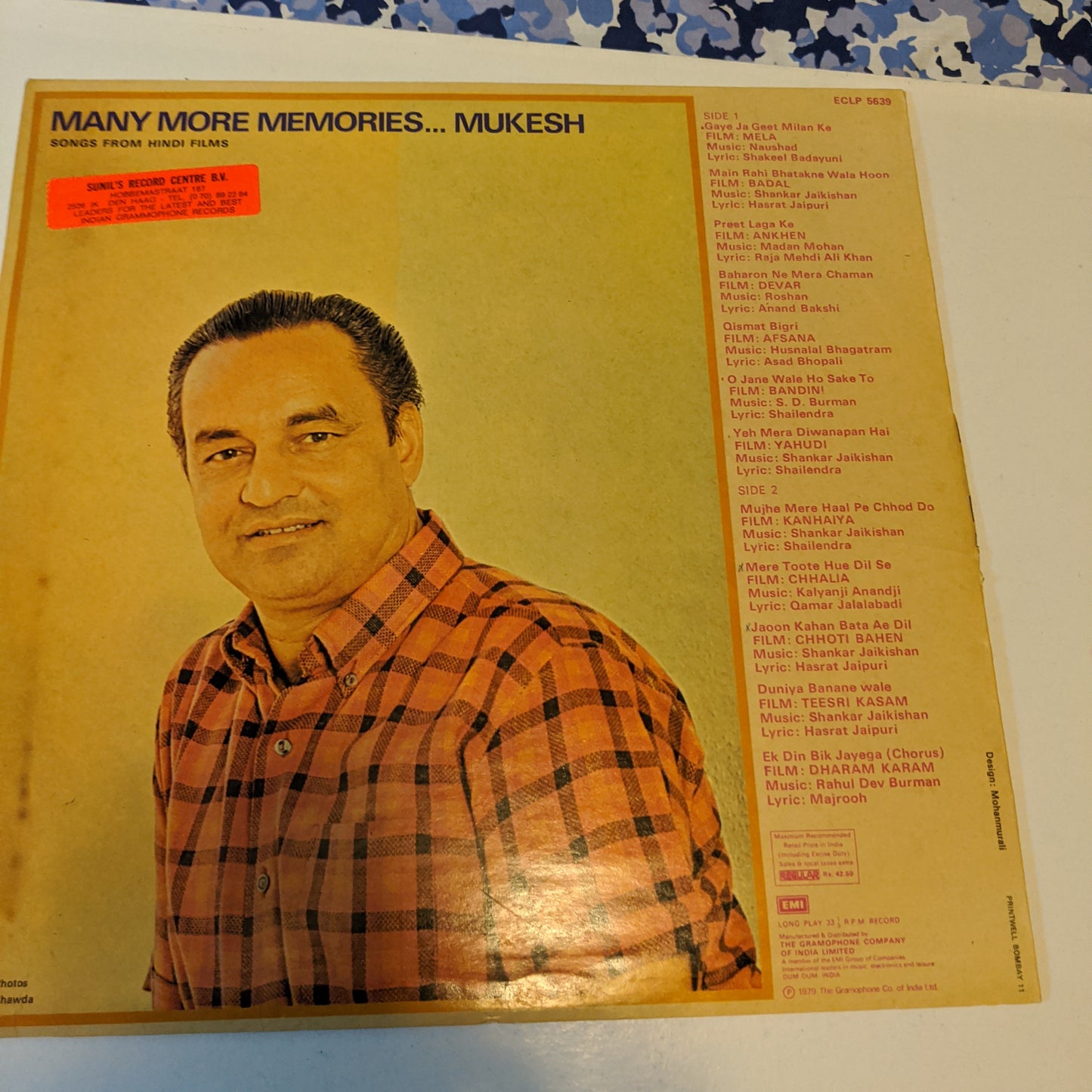 Mukesh Many More Memories - (Songs From Hindi Films) in excellent