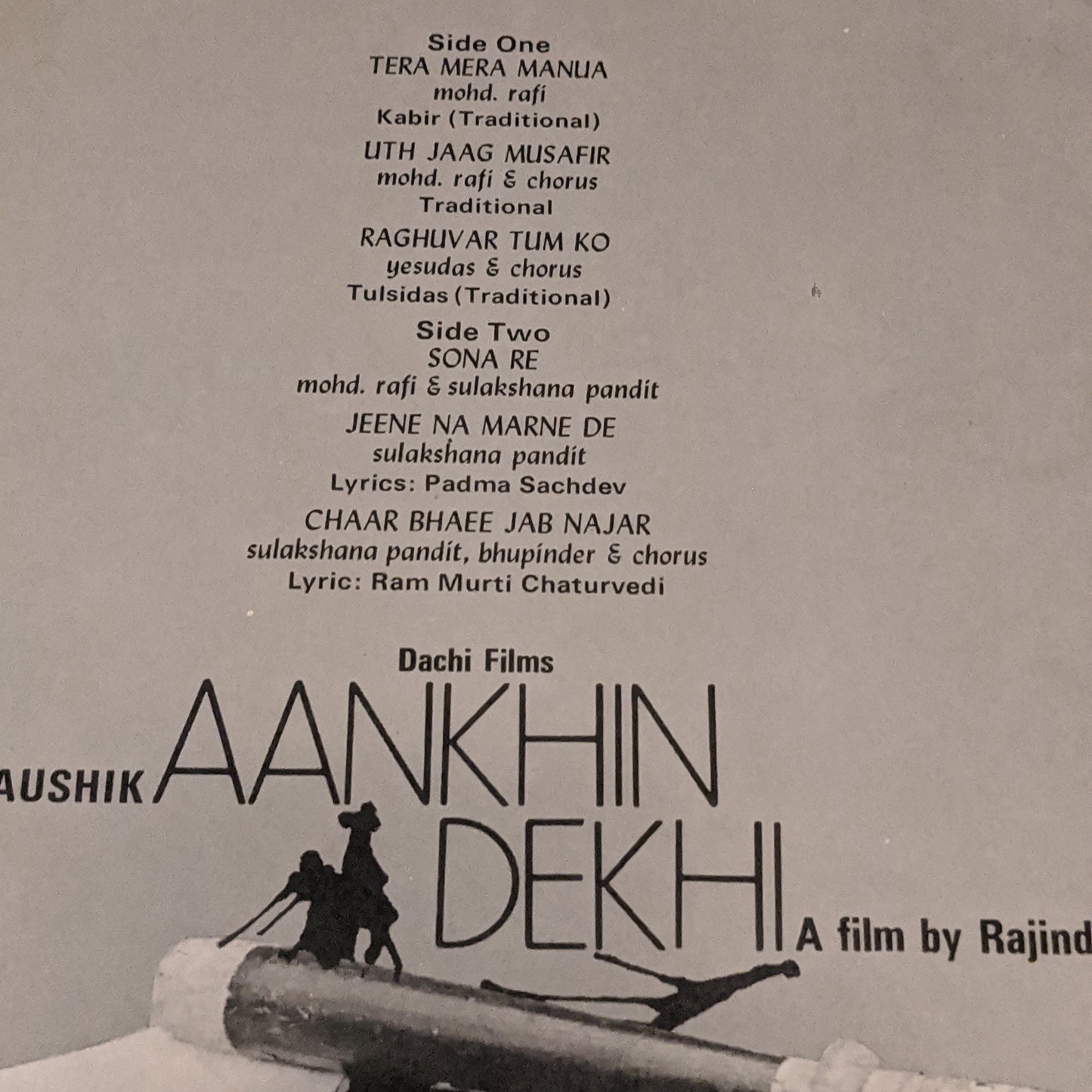 Aankhin dekhi - Rare album 45 rpm LP Music by J kaushik - near mint condition