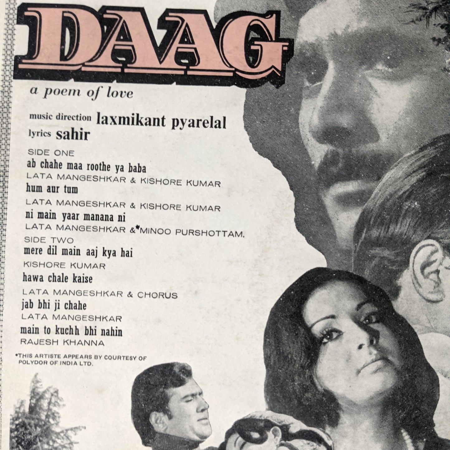 Daag - Laxmikant Pyarelal - 1st Ring odeon in excellent