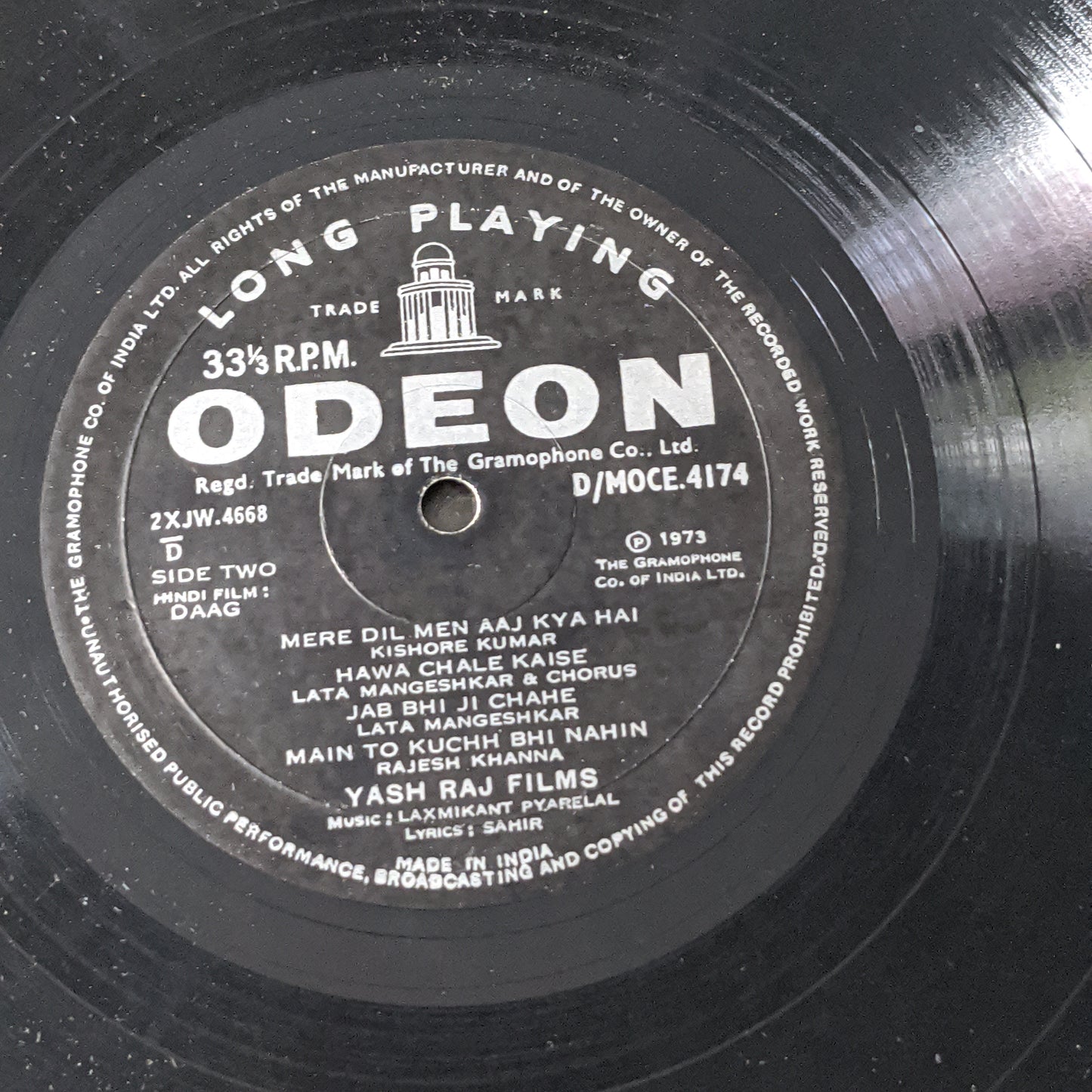 Daag - Laxmikant Pyarelal - 1st Ring odeon in excellent