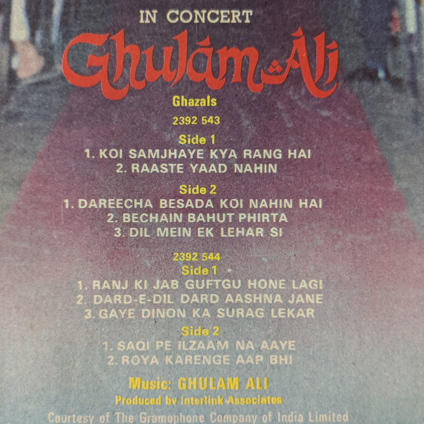 Ghulam ali in concert - 2 LP in VG+ condition