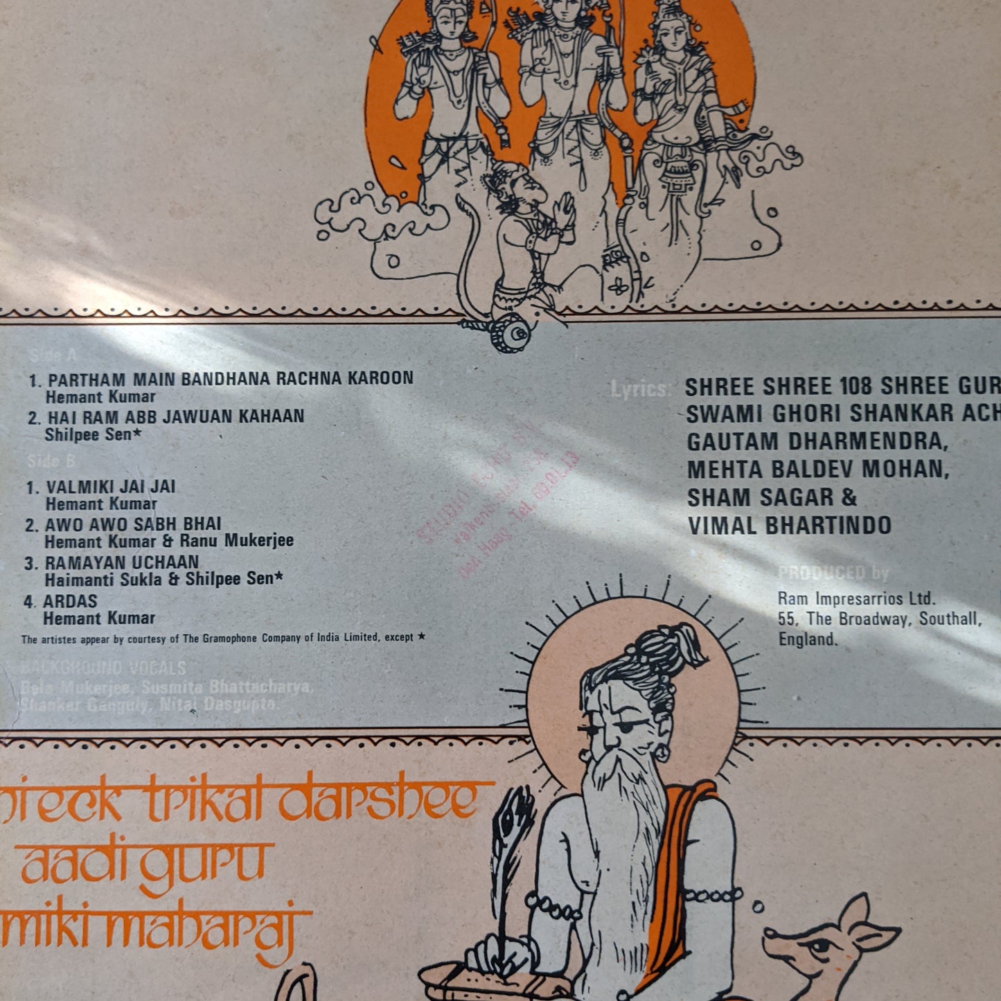 Hemant Kumar - - Aadi Guru Valmiki Maharaj - Multifold book and Record in excellent