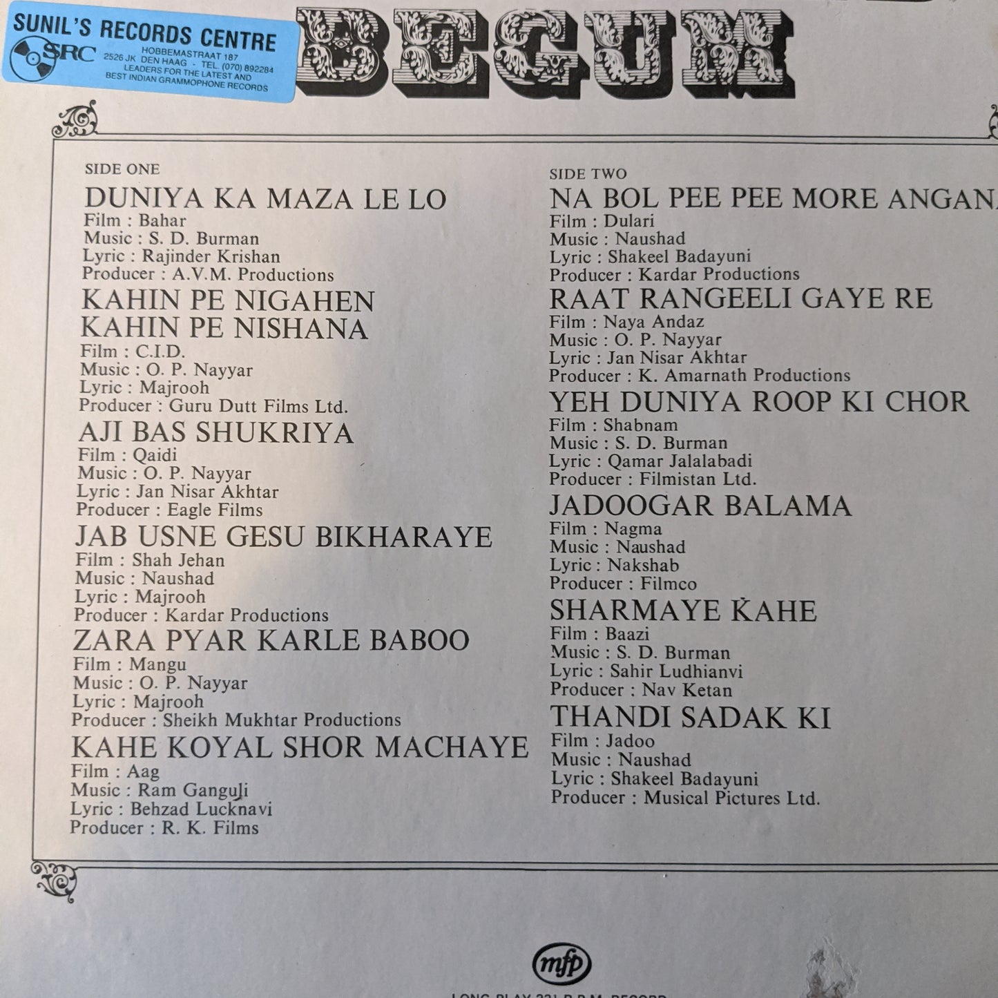 Shamshad begum in near Mint condition