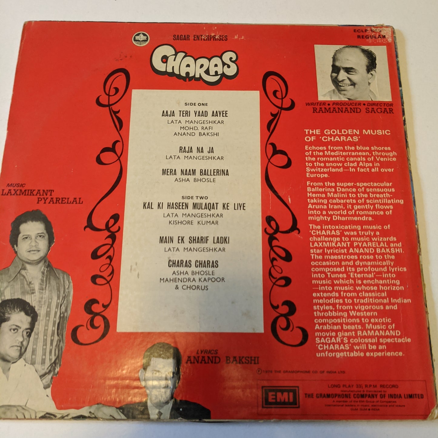Charas - Superhit Album by Laxmikant Pyarelal in excellent condition