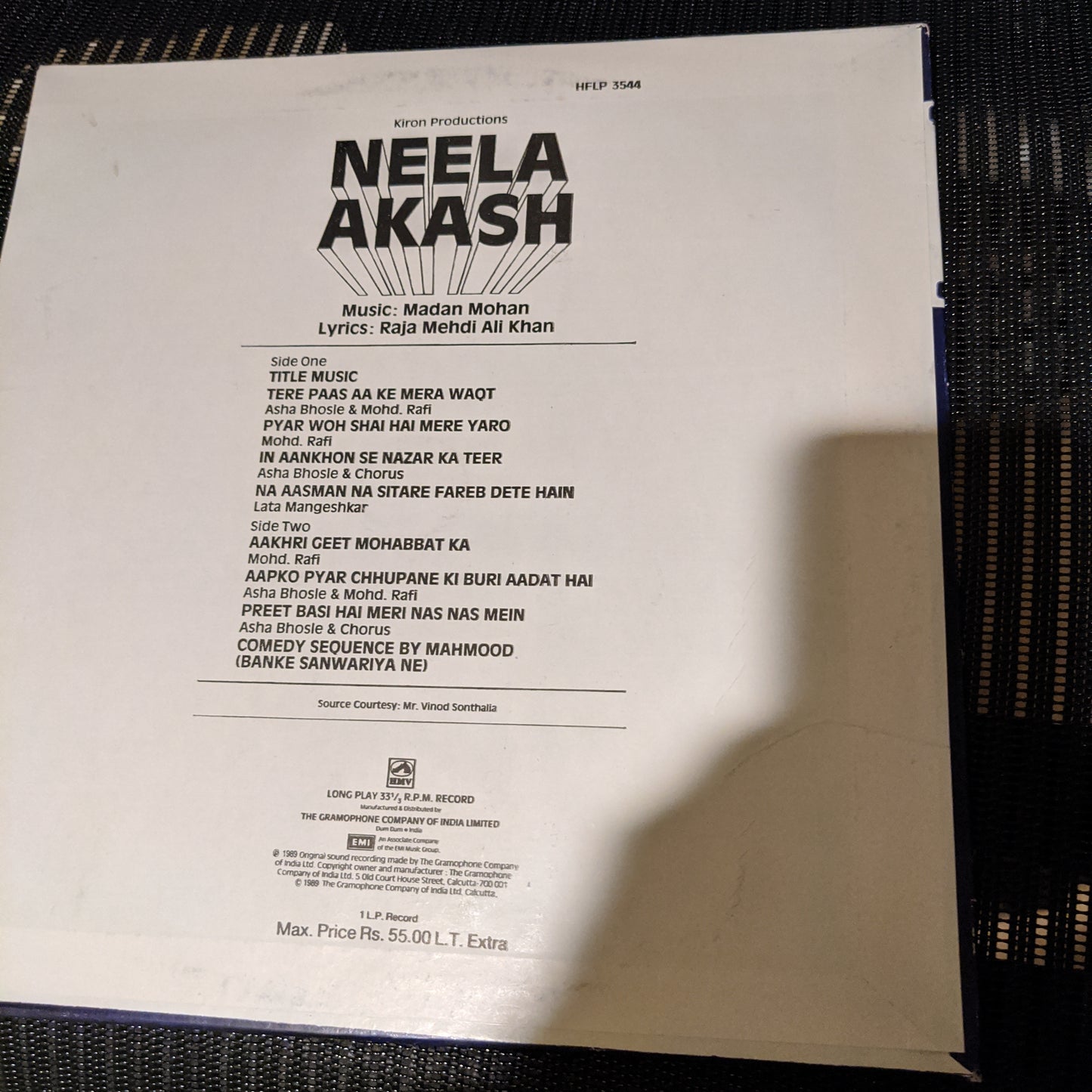 Neela Akash - Music by Madan Mohan record in Near Mint