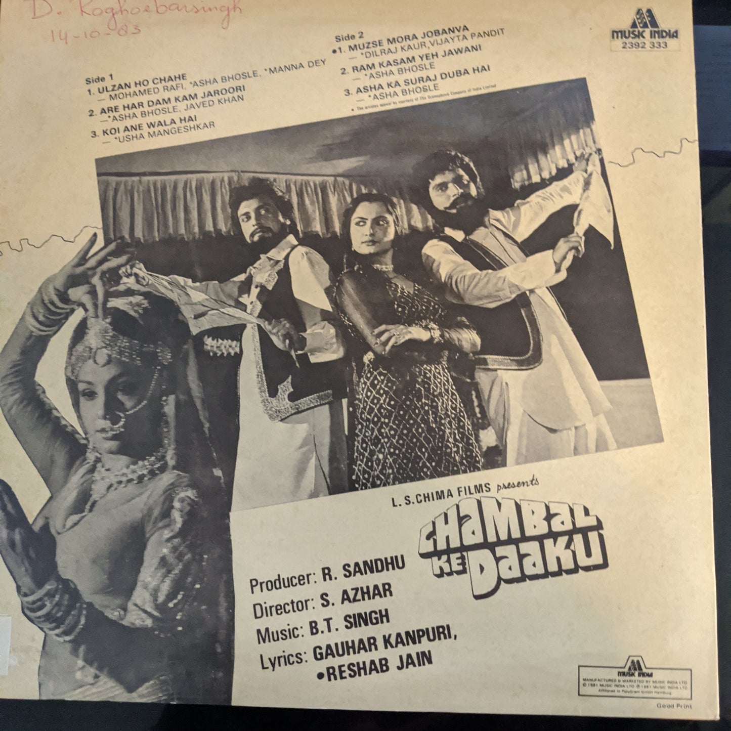 Chambal Ke Daaku - B.T. Singh in excellent condition