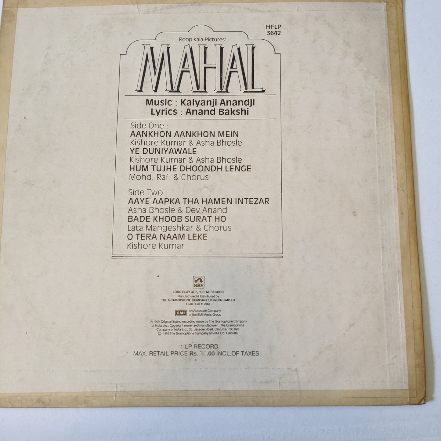 MAHAL - Kalyanji Anandji superhit - reissue in VG+