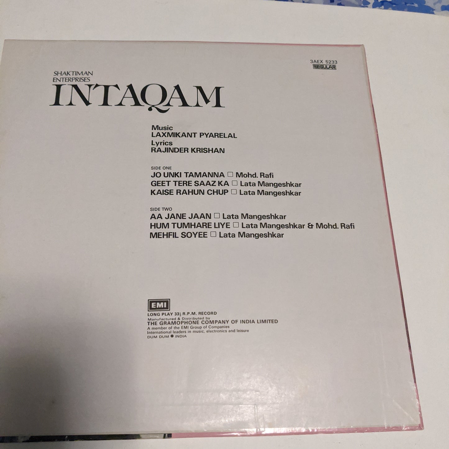 Intaqam - 2nd Angel pressing Superhit blockbuster in Unplayed mint