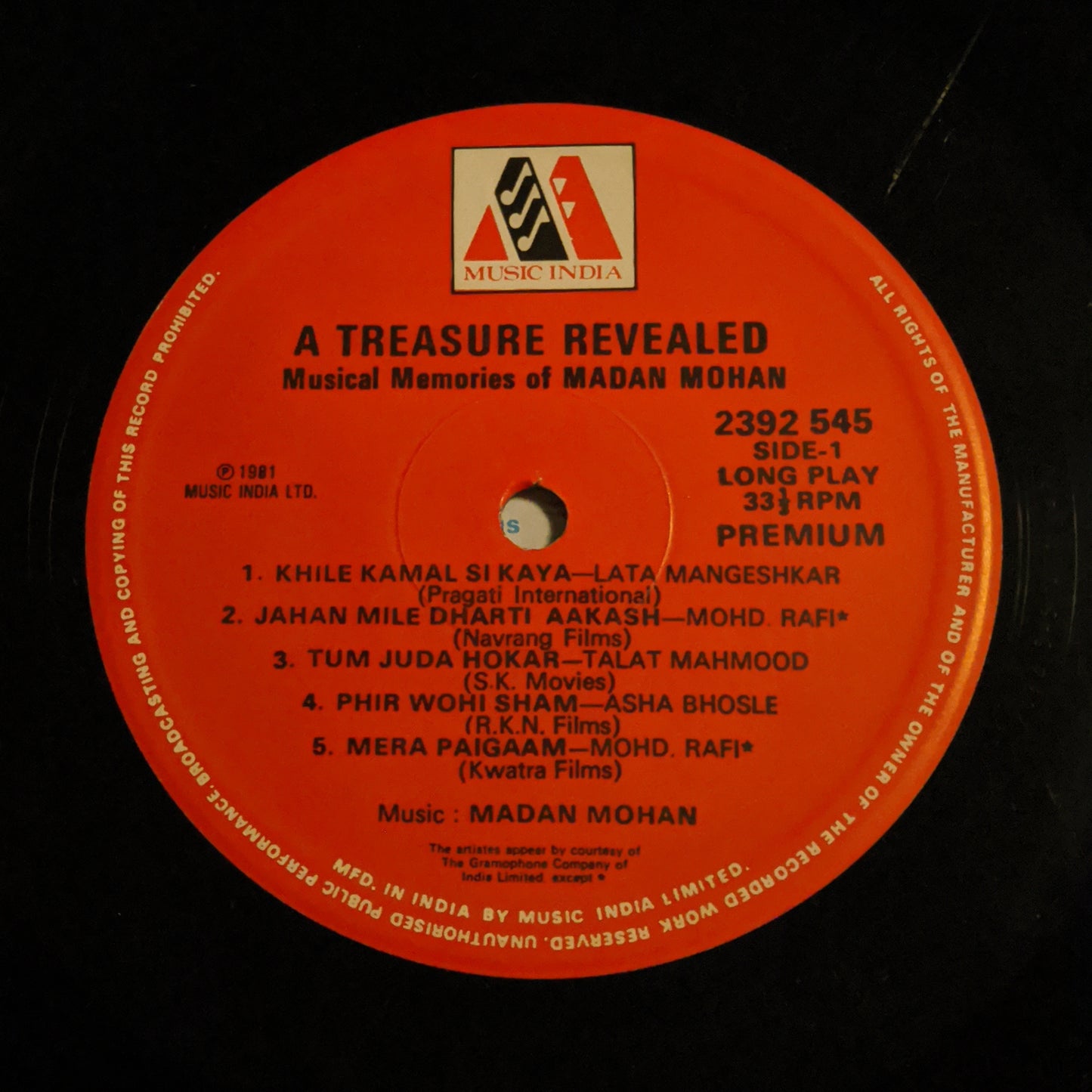 Madan Mohan - Unreleased songs Rare & collector item in VG+ madan mohan pics