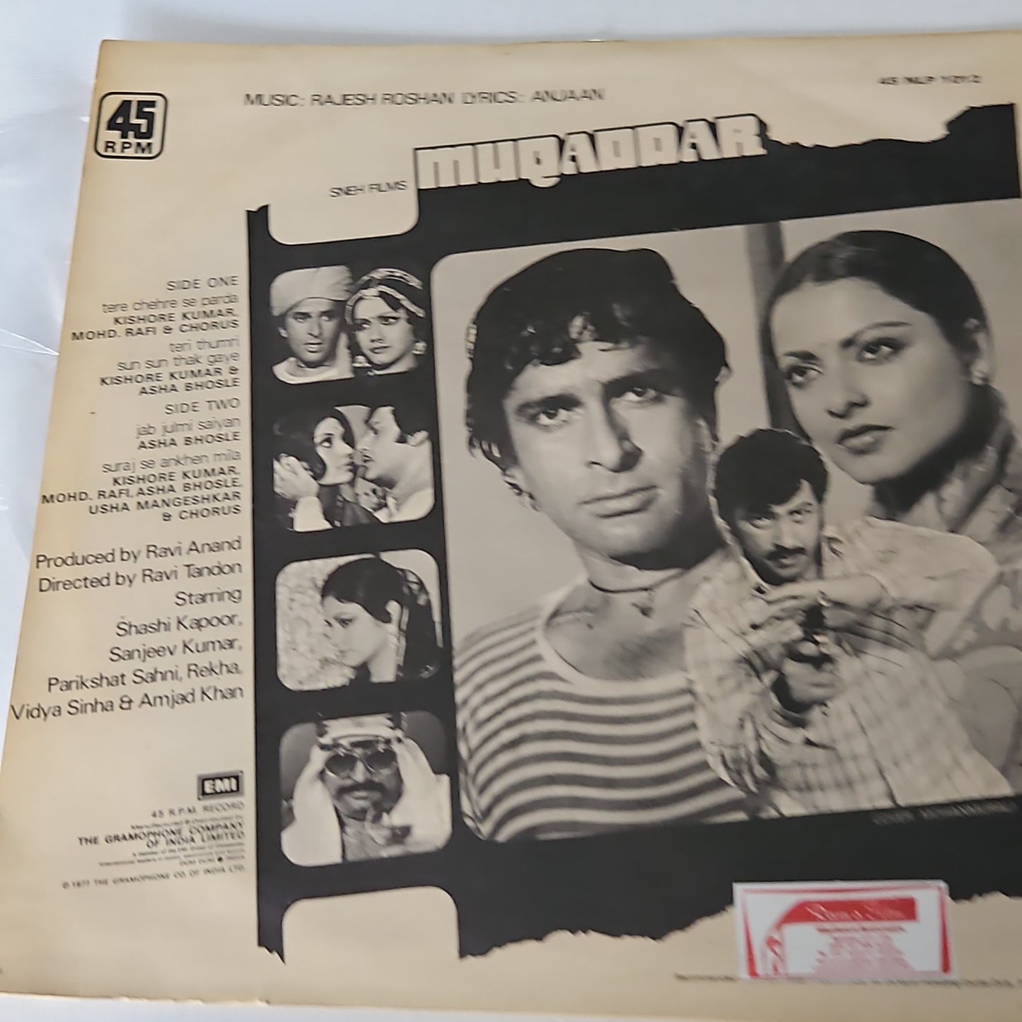 Muqaddar - Rajesh Roshan - 45 rpm LP in excellent