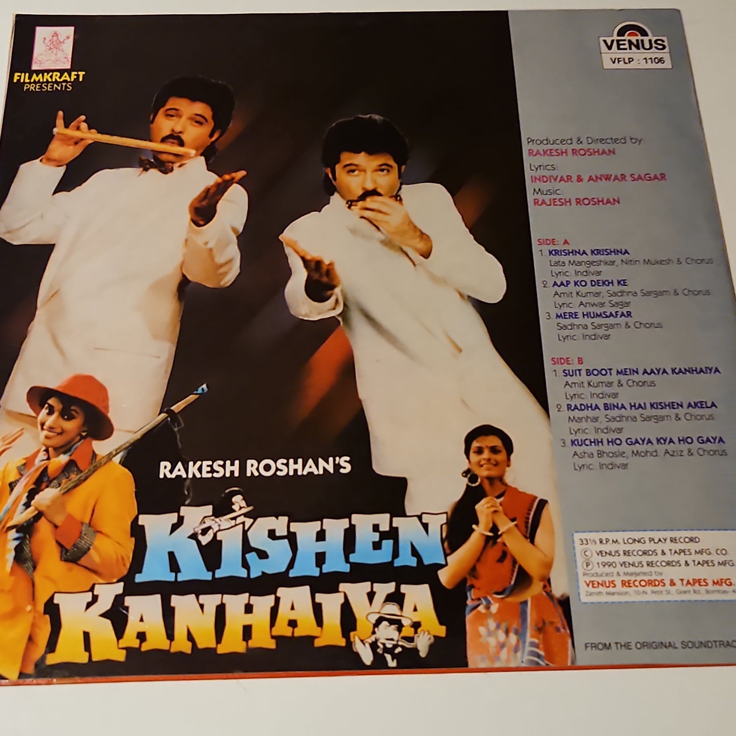 3 lps (90s hits) kishen kanhaiya  , KHUDGARZ, KHOON BHARI MAANG by Rajesh Roshan IN Excellent