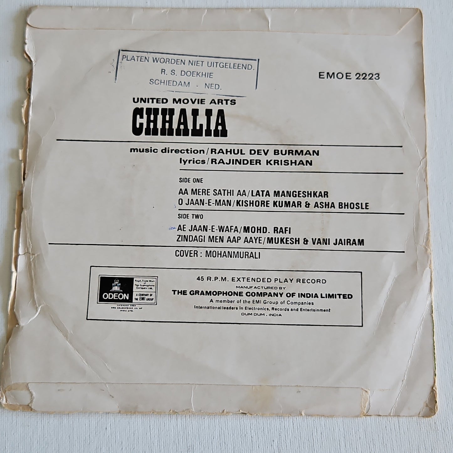 Chaalia - R. D. Burman Odeon EP classic in Near mint