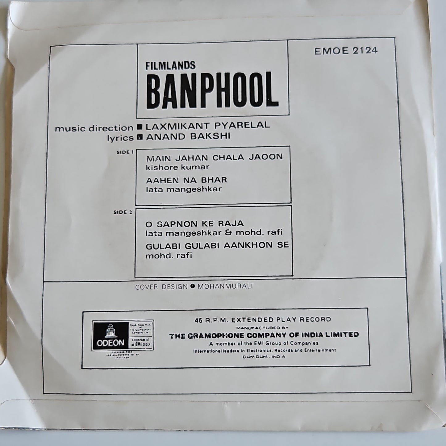 Banphool - Laxmikant Pyarelal EP in VG+