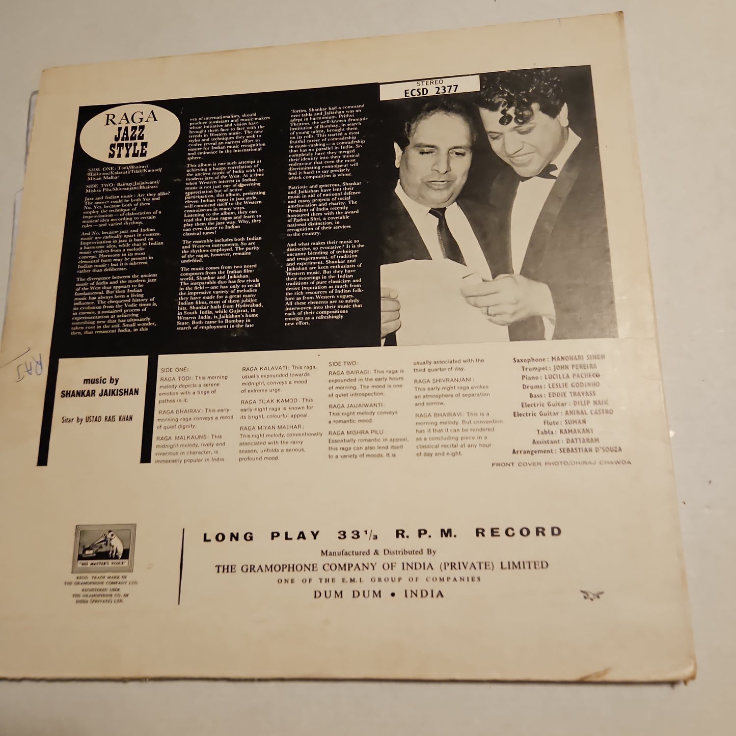 Shankar Jaikishan - RAGA Jazz style - 1st edition in Excellent