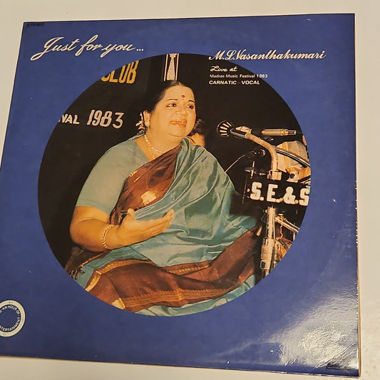 M. L. Vasanthakumari Just For You... Live At Madras Music Festival 1983 CARNATIC - VOCAL near mint