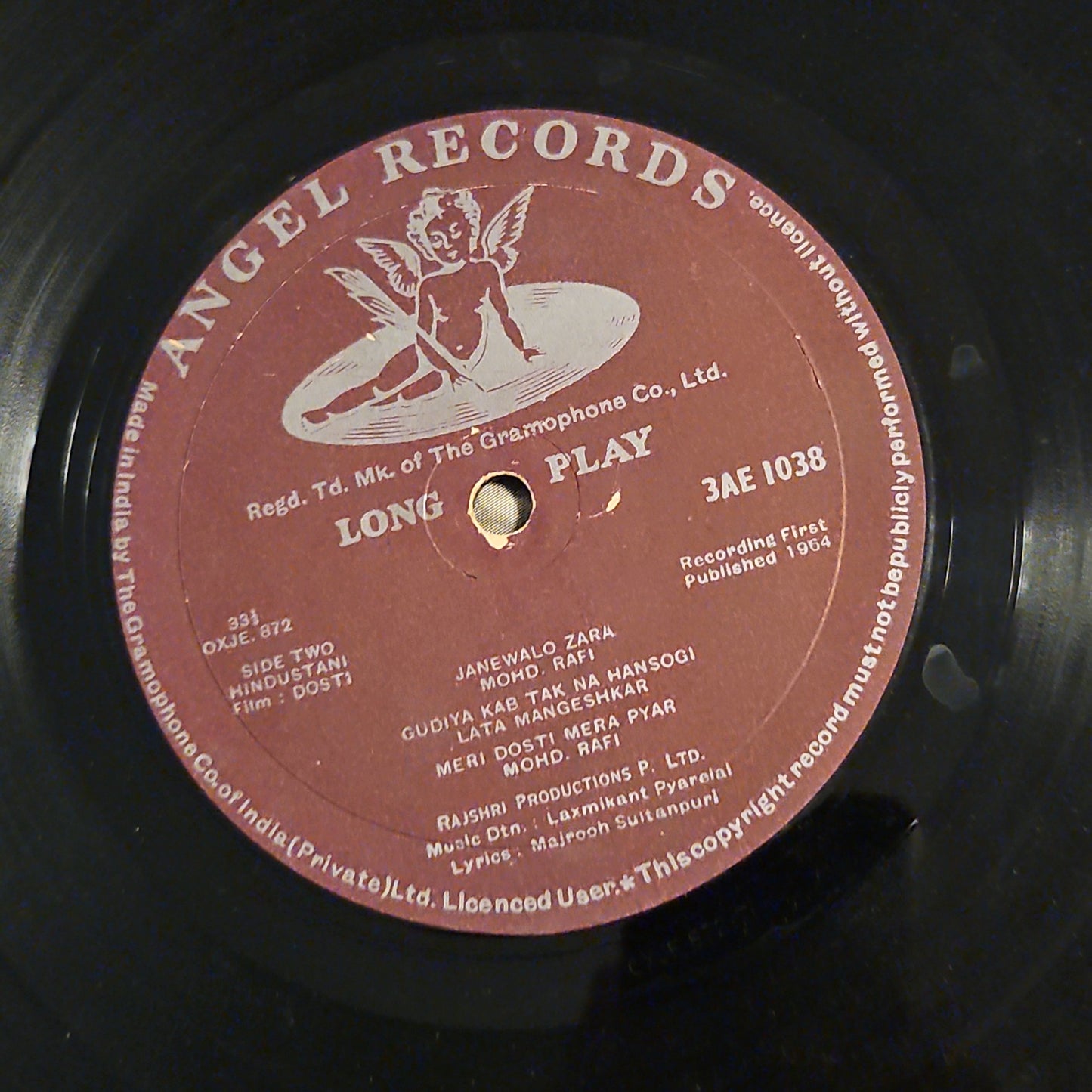 Dosti - Classic Superhit Laxmikant pyarelal - 10 inch Angel in good