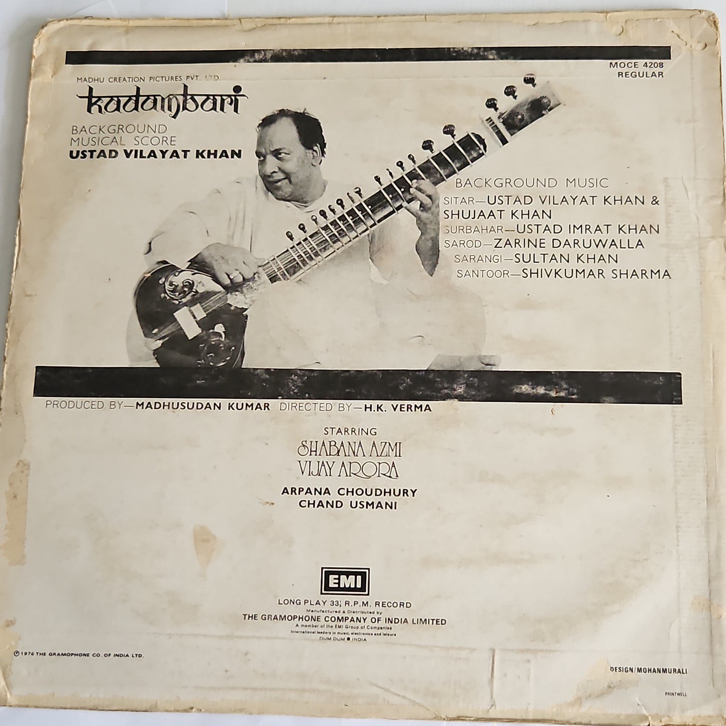 Kadambari - background Score by Ustad Vilayat Khan in VG+