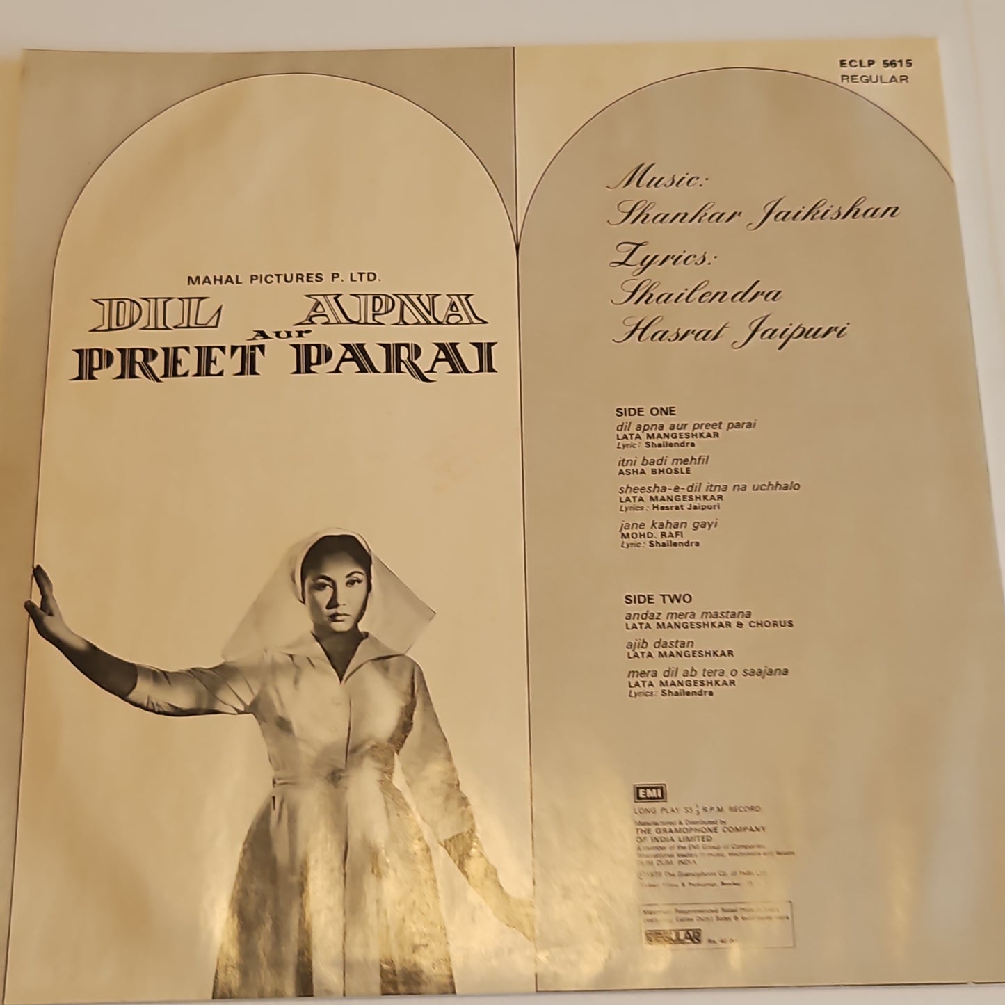 Dil Apna Aur Preet Parai -by Shankar Jaikishan in pristine condition
