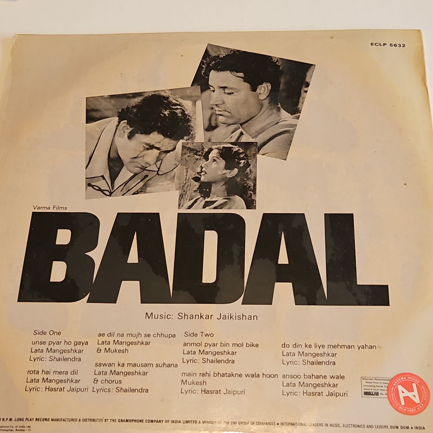Badal - original soundtrack by Shankar Jaikishan in pristine condition