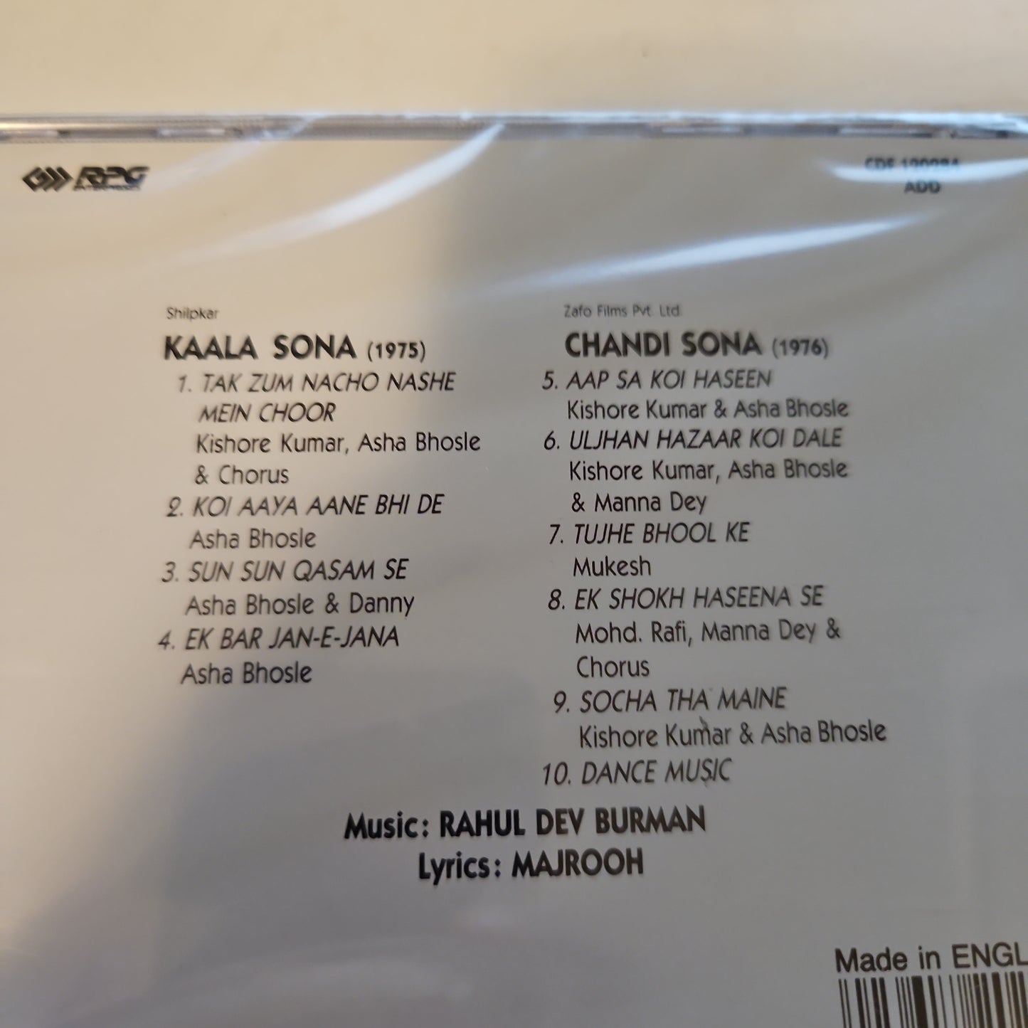 Rahul Dev Burman* Kaala Sona / Chandi Sona - made in UK audio cd - Mint - Sealed