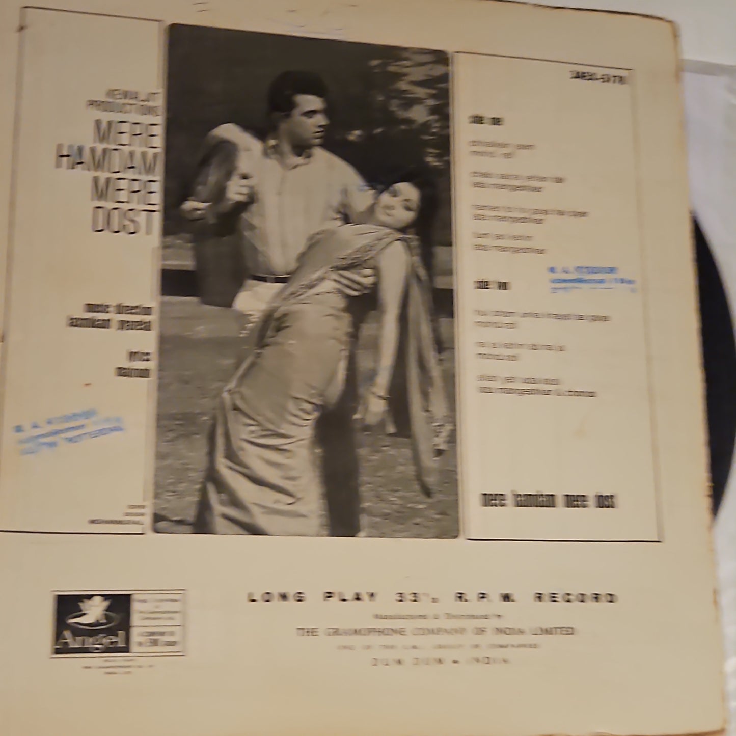 Mere Hamdam Mere Dost - 1st Angel pressing in  VG