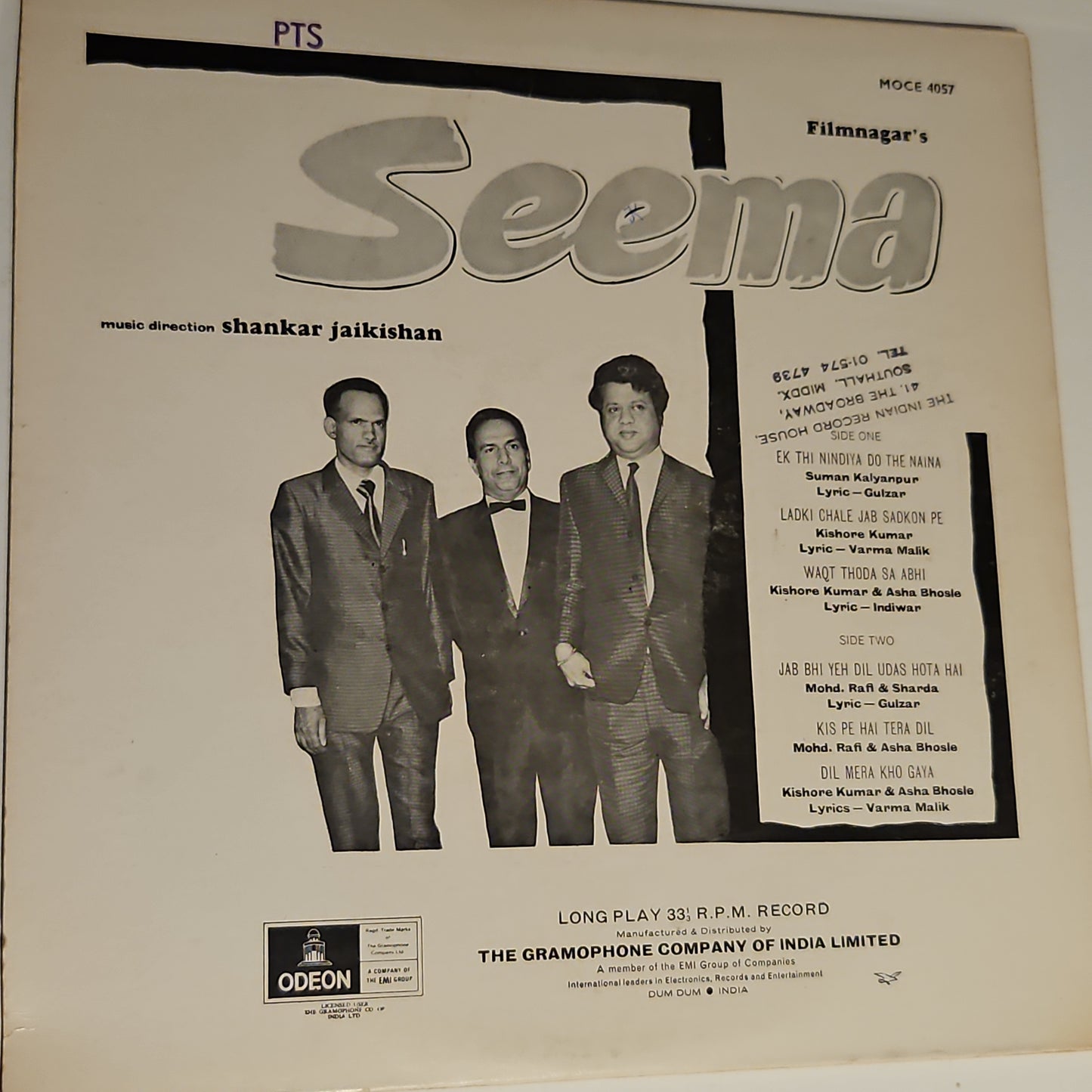 Seema - 1st Odeon - Shankar Jaikishan Rare in excellent  to near mint condition