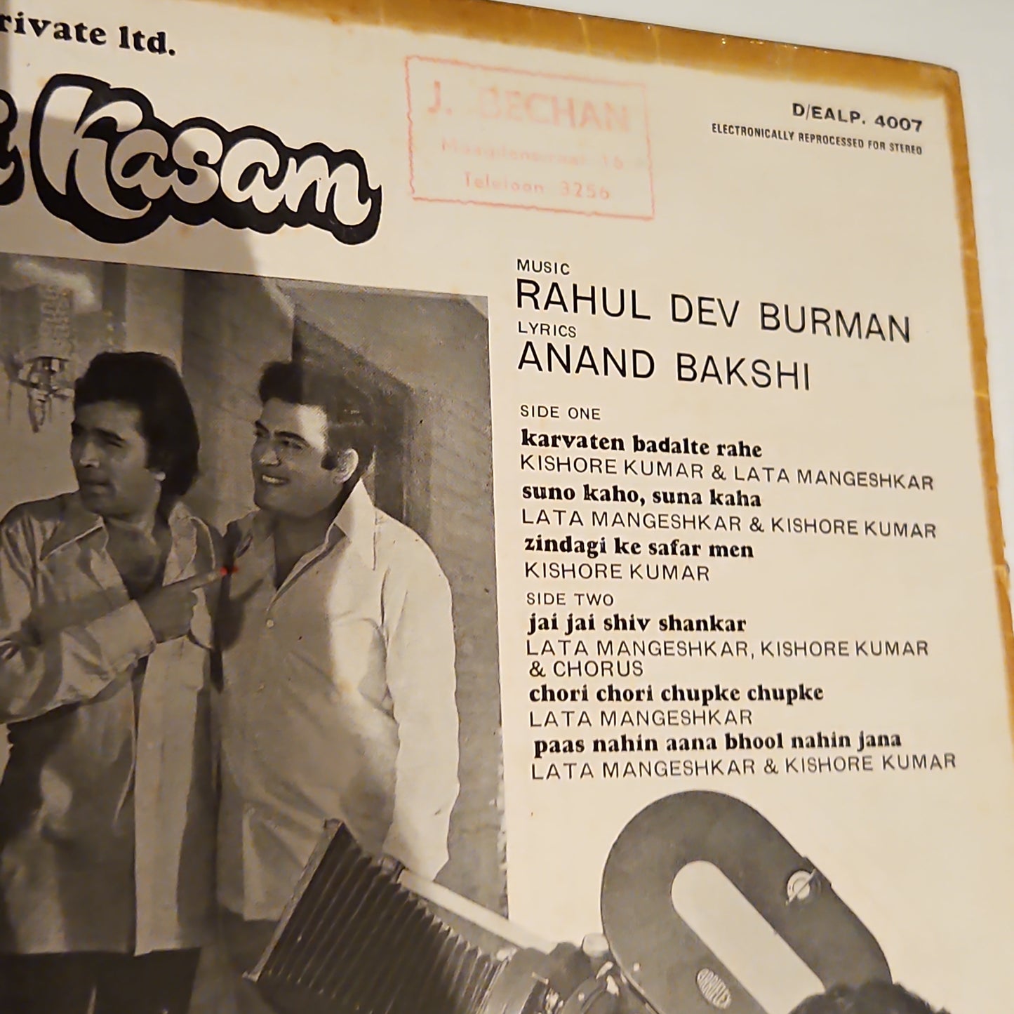 Aap Ki Kasam  - R. D. Burman Record in Excellent condition