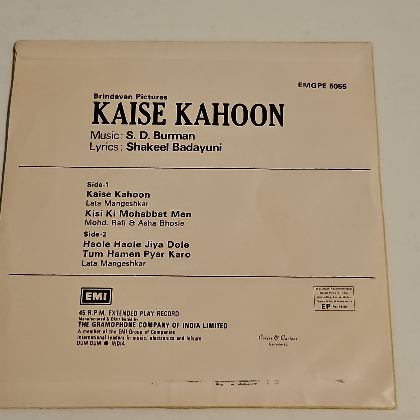 Kaise Kahoon - Classic S D Burman EP in Near Mint