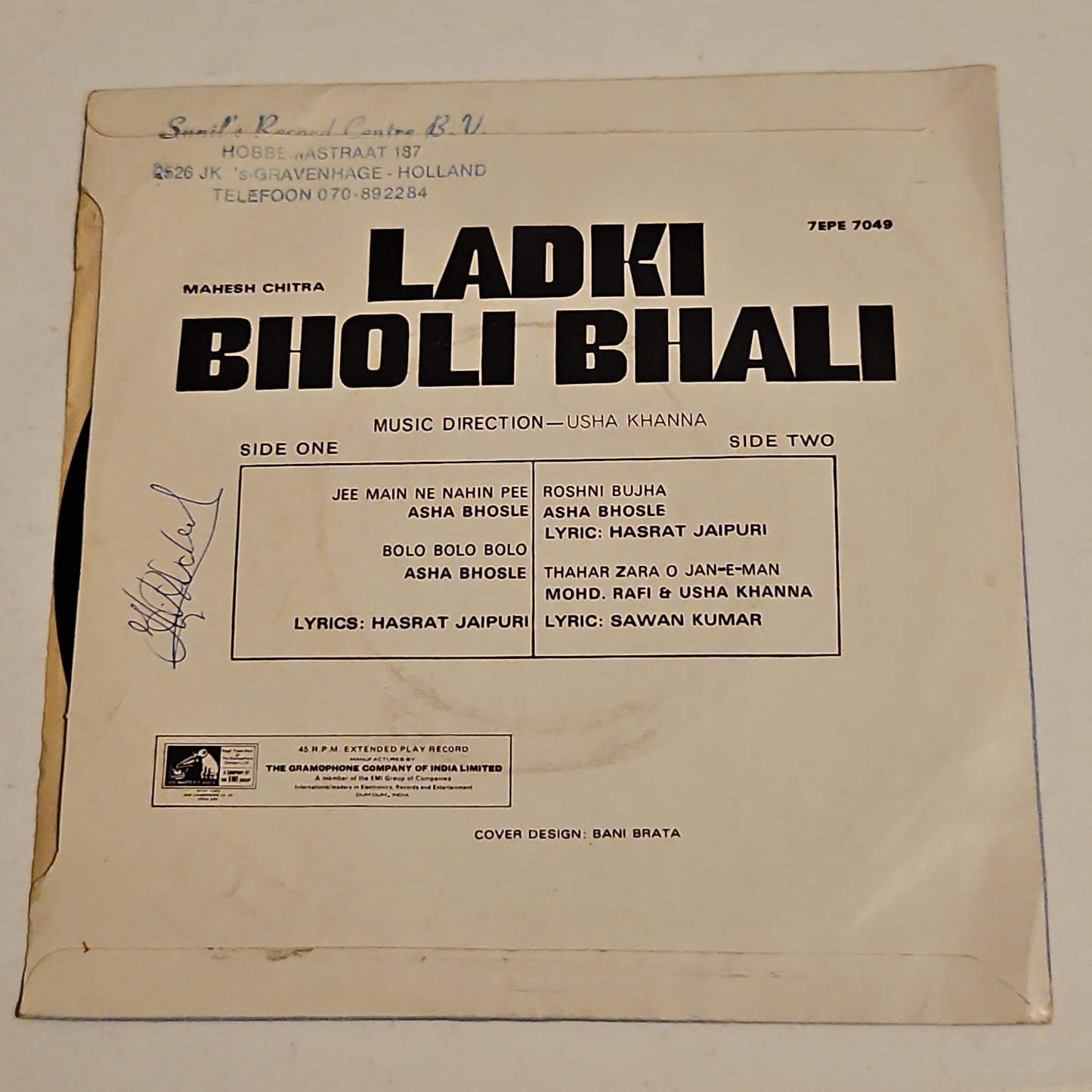 Ladki Bholi Bhali  - Usha Khanna classic 1st HMV version Rare EP in VG+